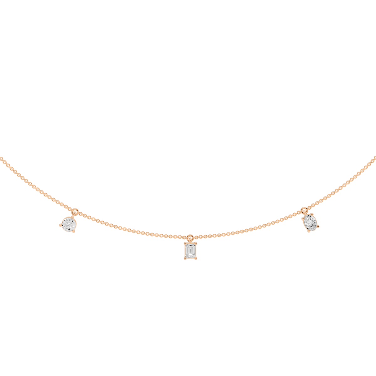 Five-Stone Lab-Grown Diamond Drop Necklace