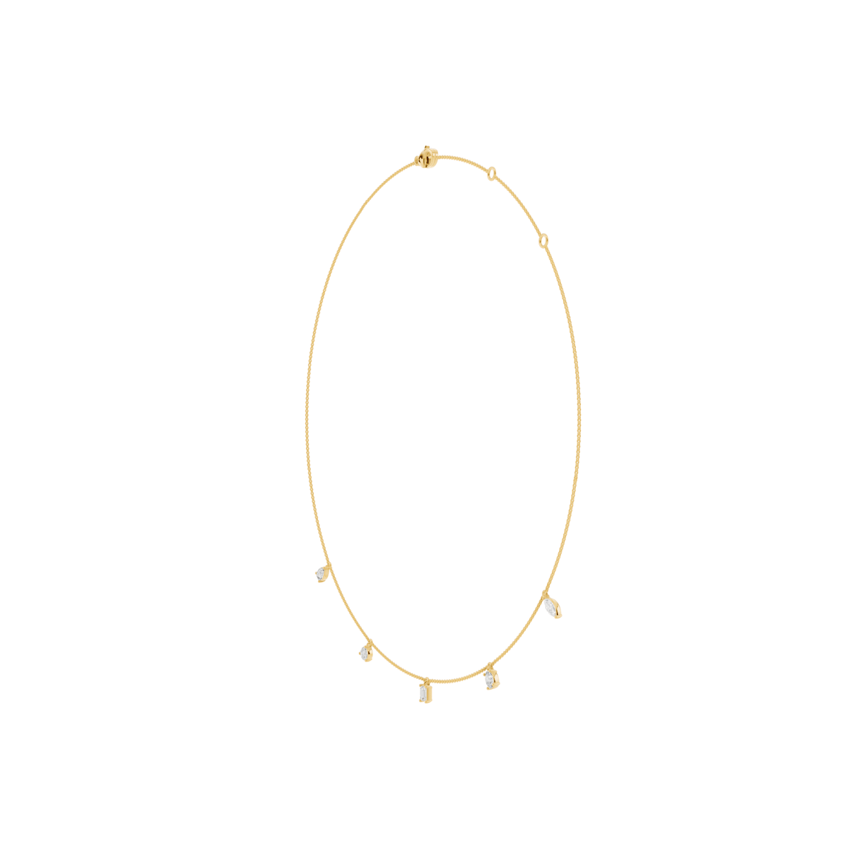 Petite Five-Stone Lab-Grown Diamond Drop Necklace