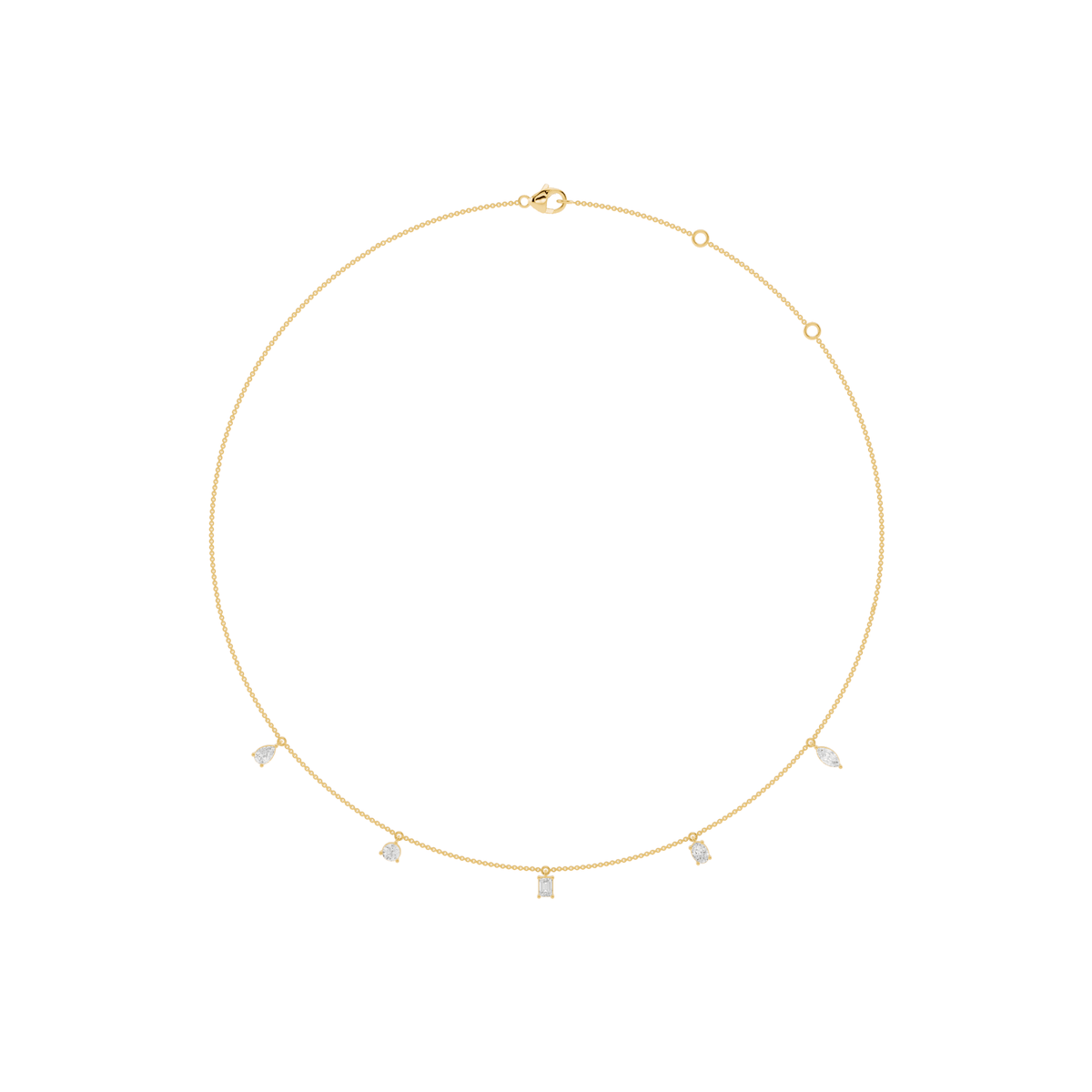 Petite Five-Stone Lab-Grown Diamond Drop Necklace