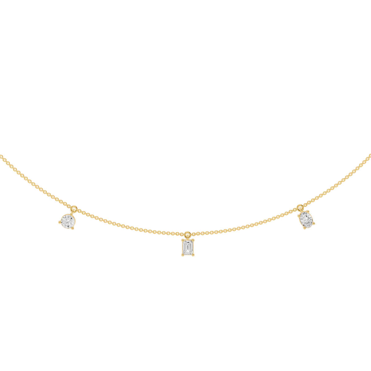 Petite Five-Stone Lab-Grown Diamond Drop Necklace