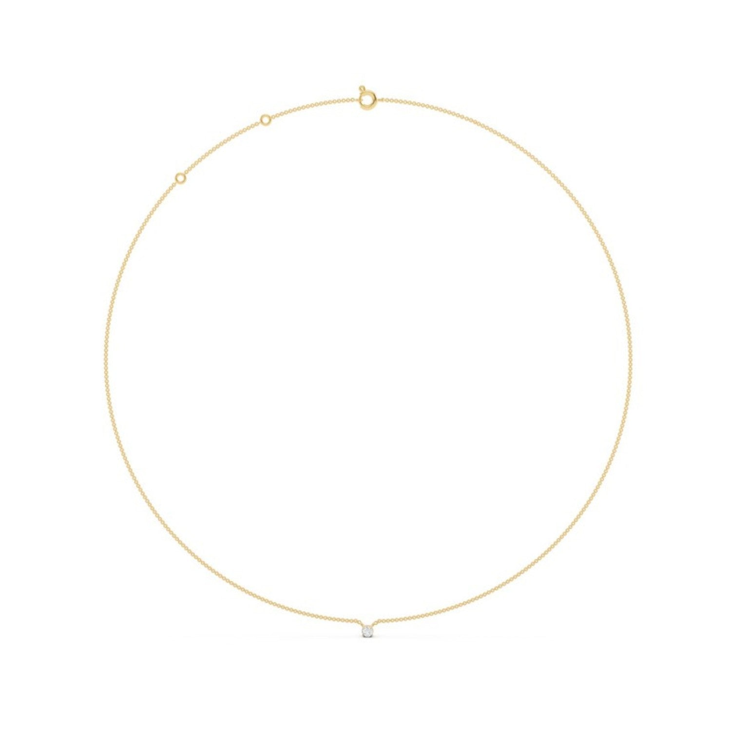 Floating Diamond Necklace in 14K yellow gold by Seema Fine Jewelry