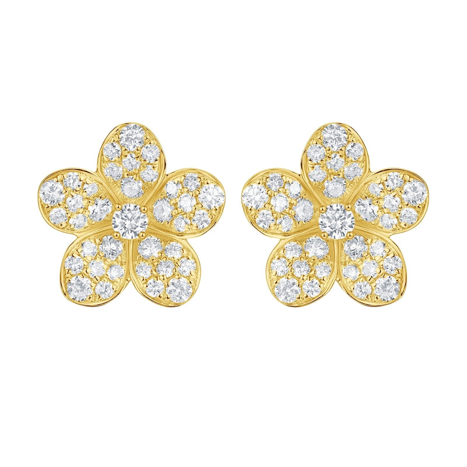 Flower Diamond Stud Earrings
