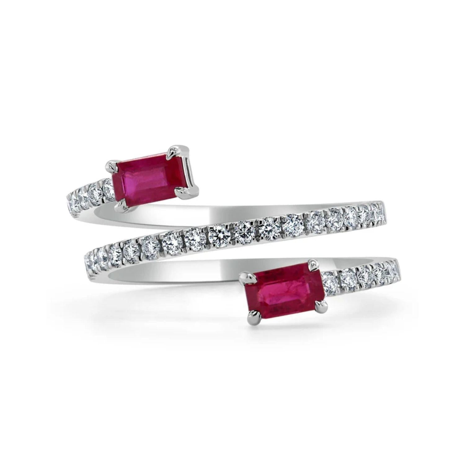 Gemstone Diamond Wrap Ring