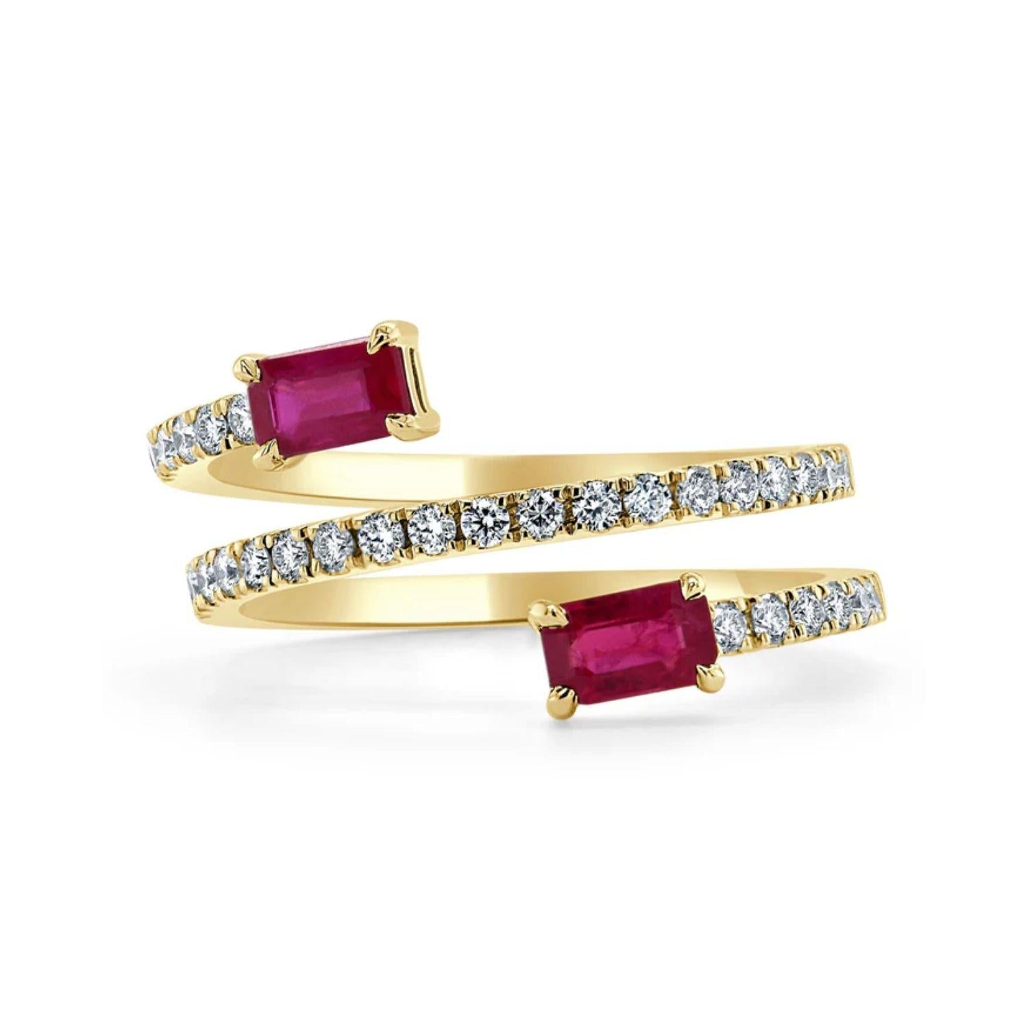 Gemstone Diamond Wrap Ring