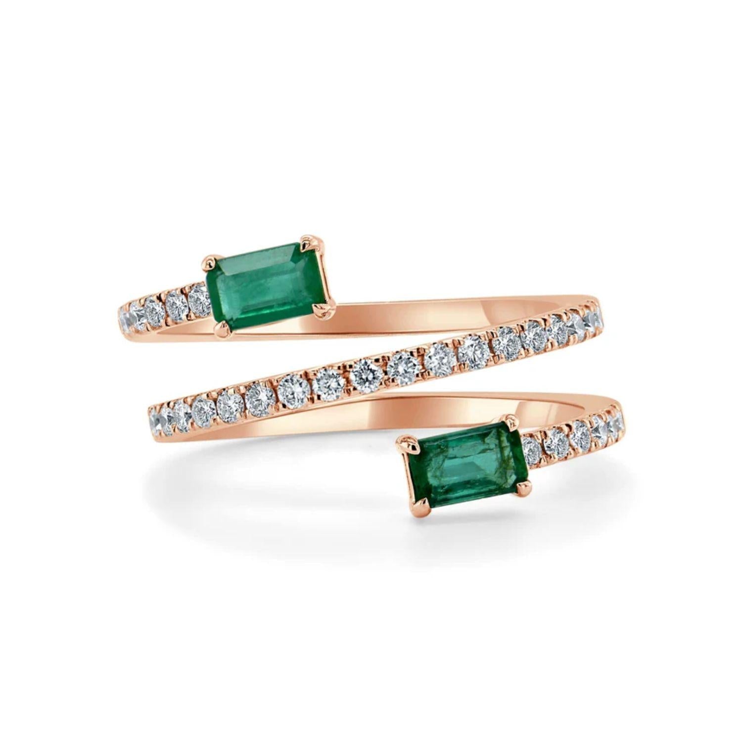 Gemstone Diamond Wrap Ring