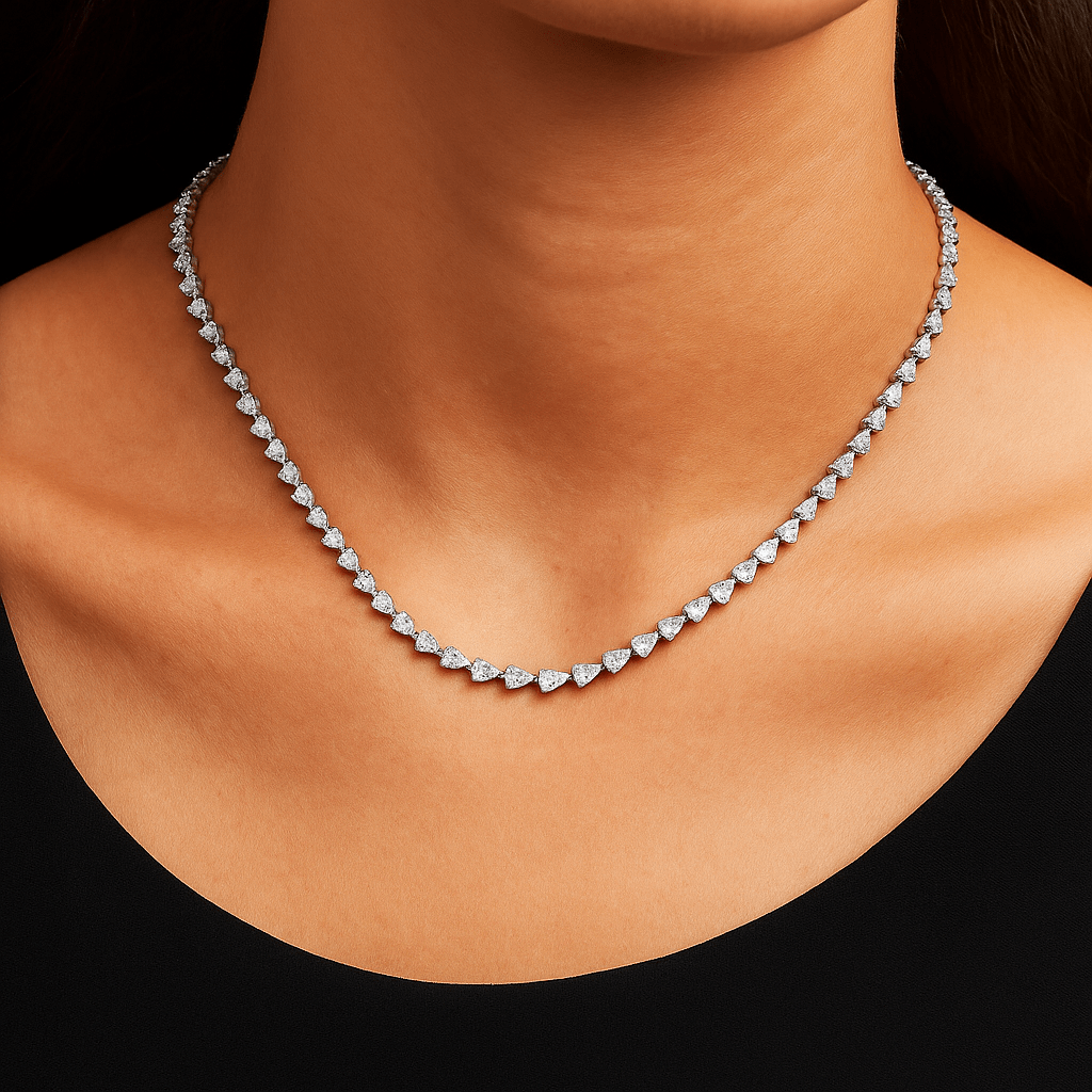 Gold Pear Shape Diamond Necklace