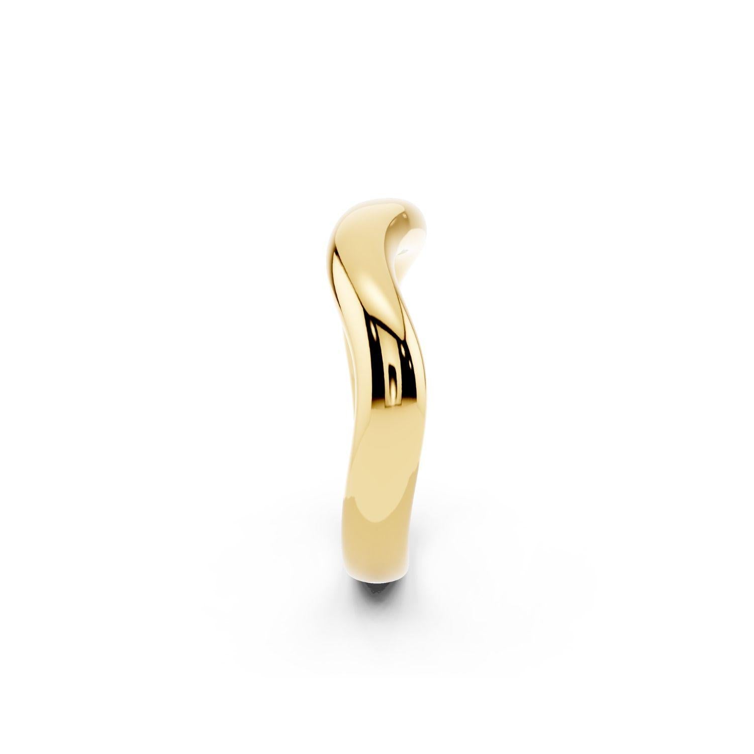 Gold Sculptural Wave Band