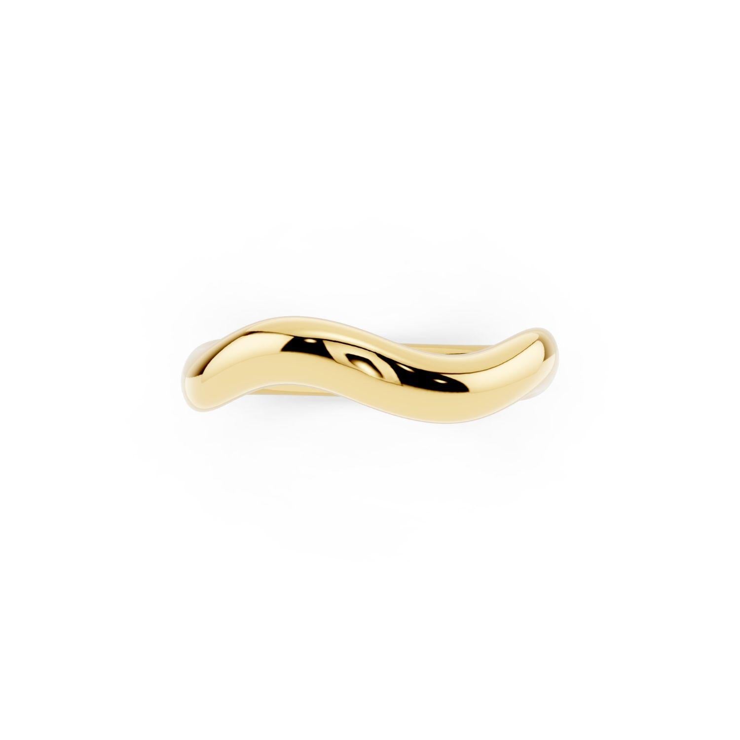 Gold Sculptural Wave Band