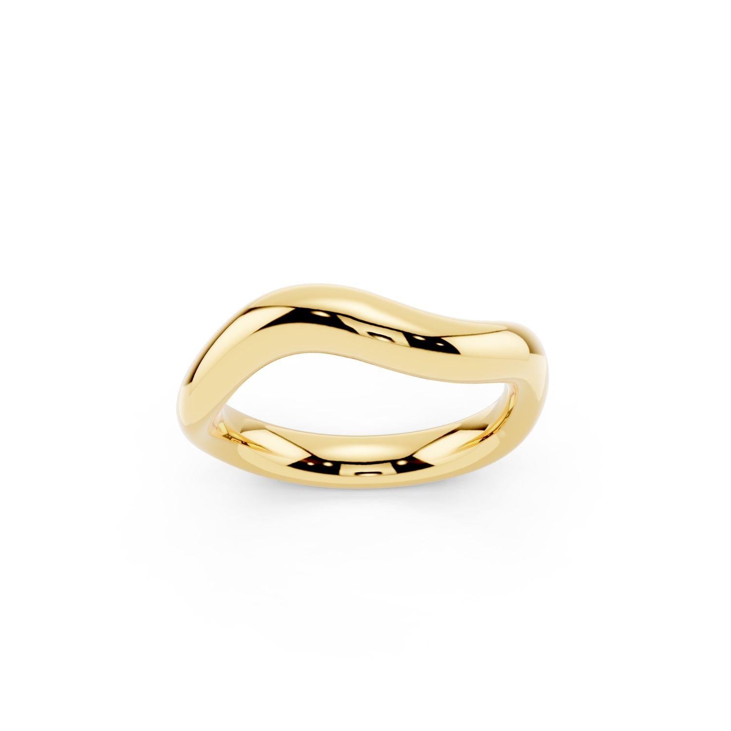 Gold Sculptural Wave Band