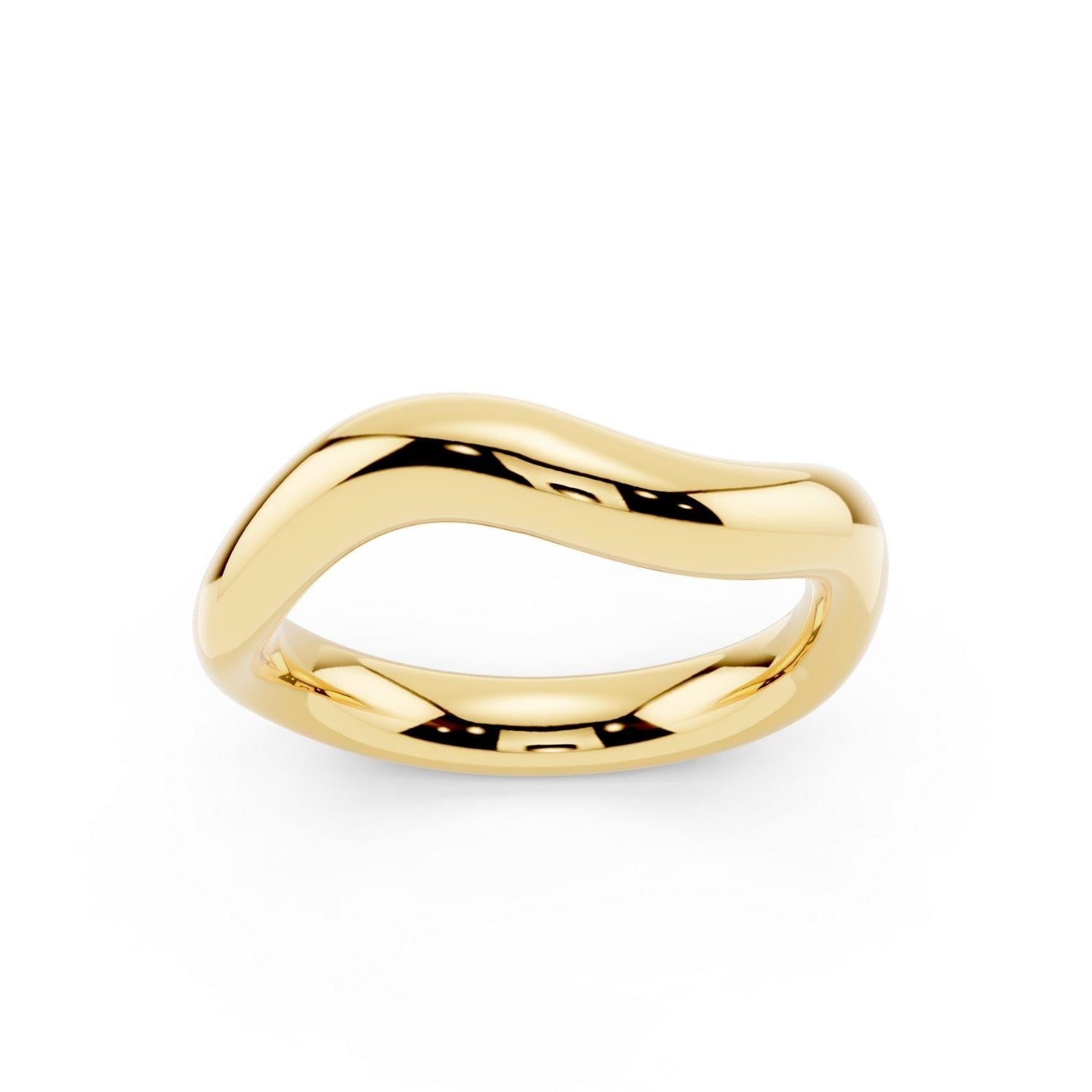Gold Sculptural Wave Band