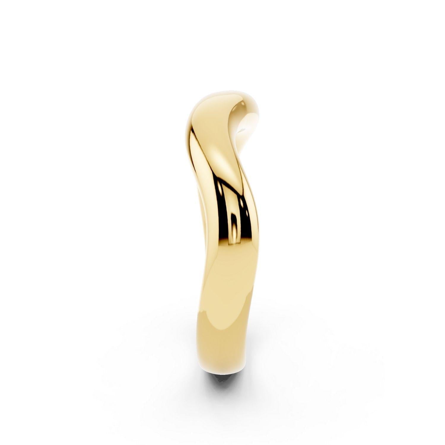 Gold Sculptural Wave Band