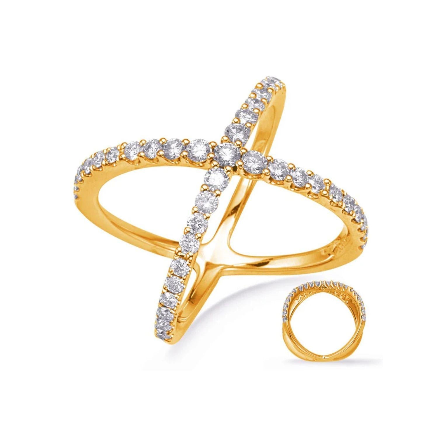 Golden Cross Over Ring