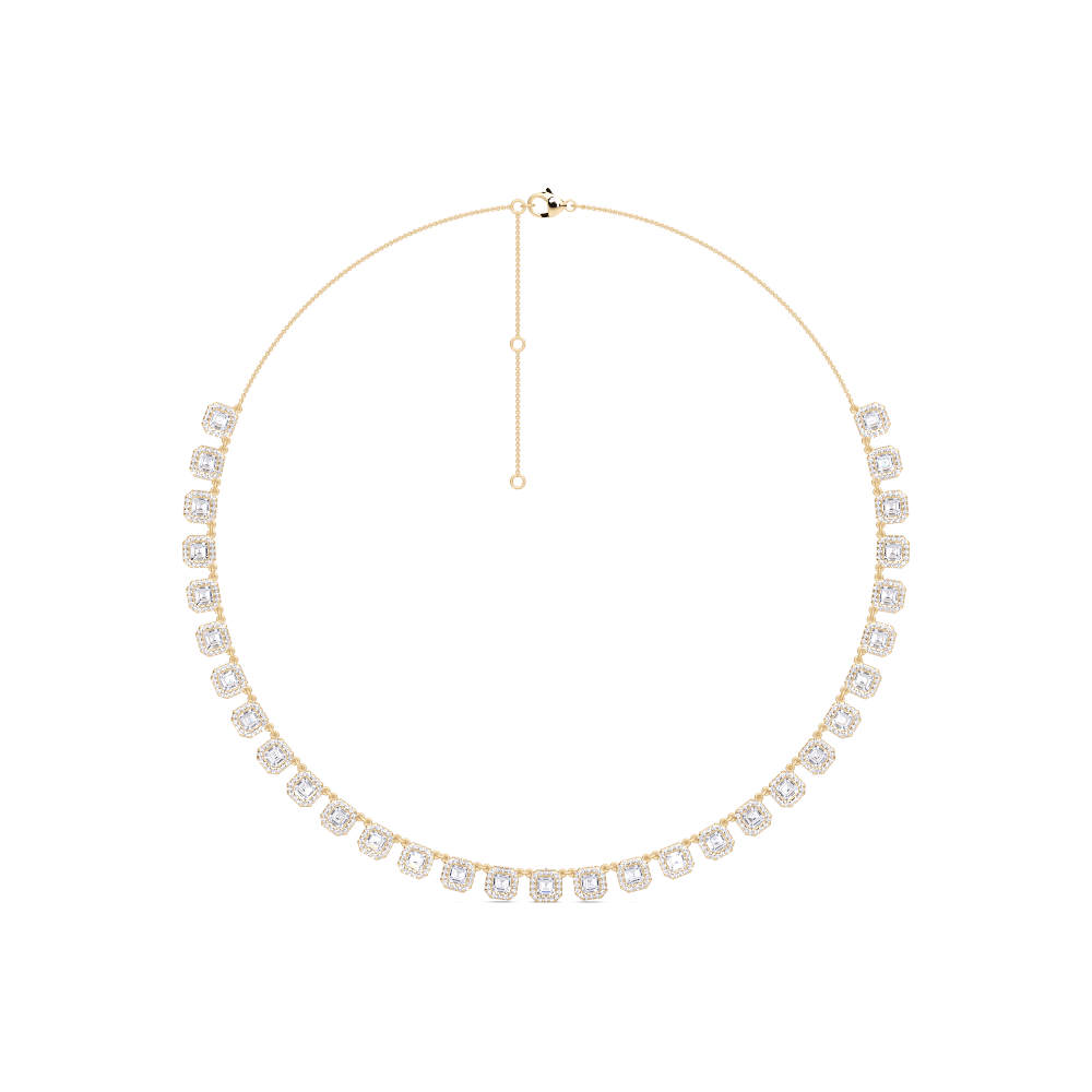 Golden Hour Halo Asscher Necklace