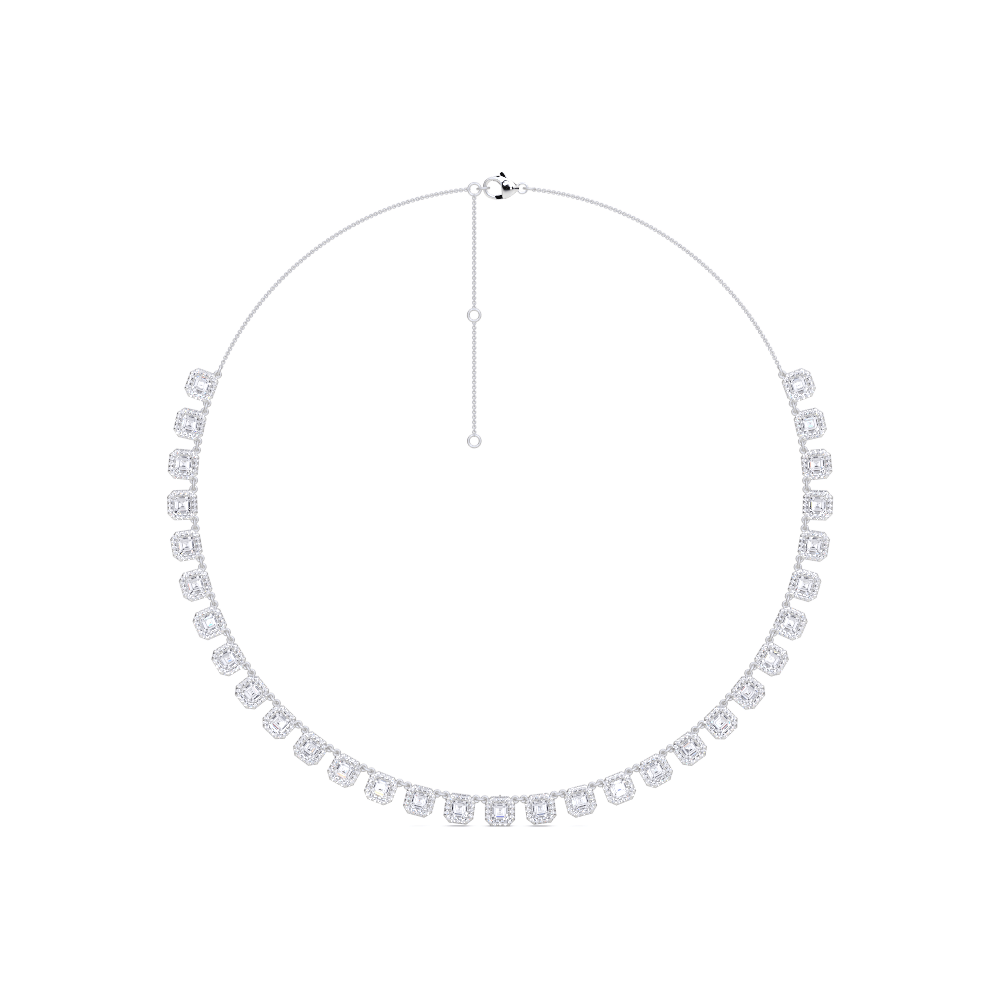 Golden Hour Halo Asscher Necklace