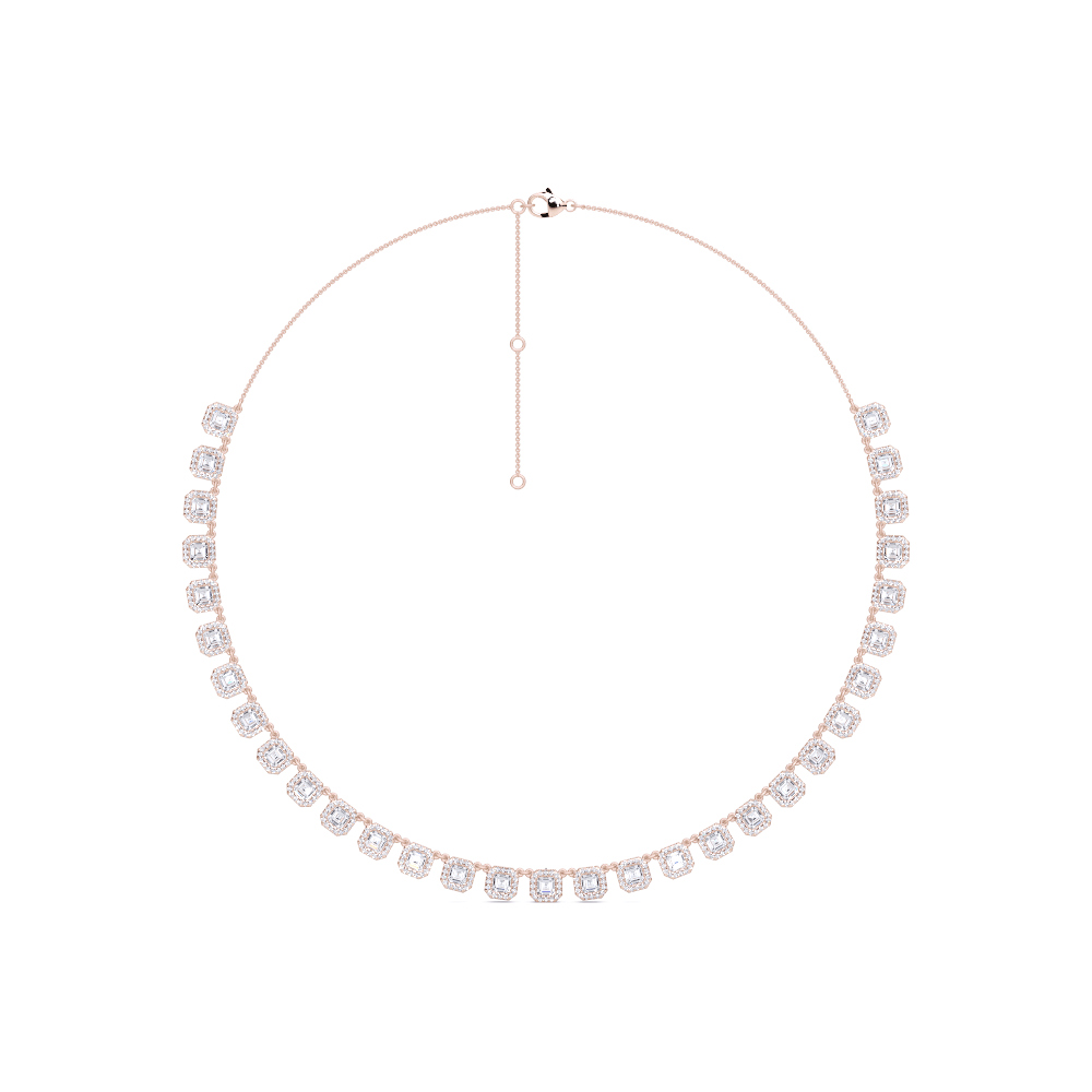 Golden Hour Halo Asscher Necklace