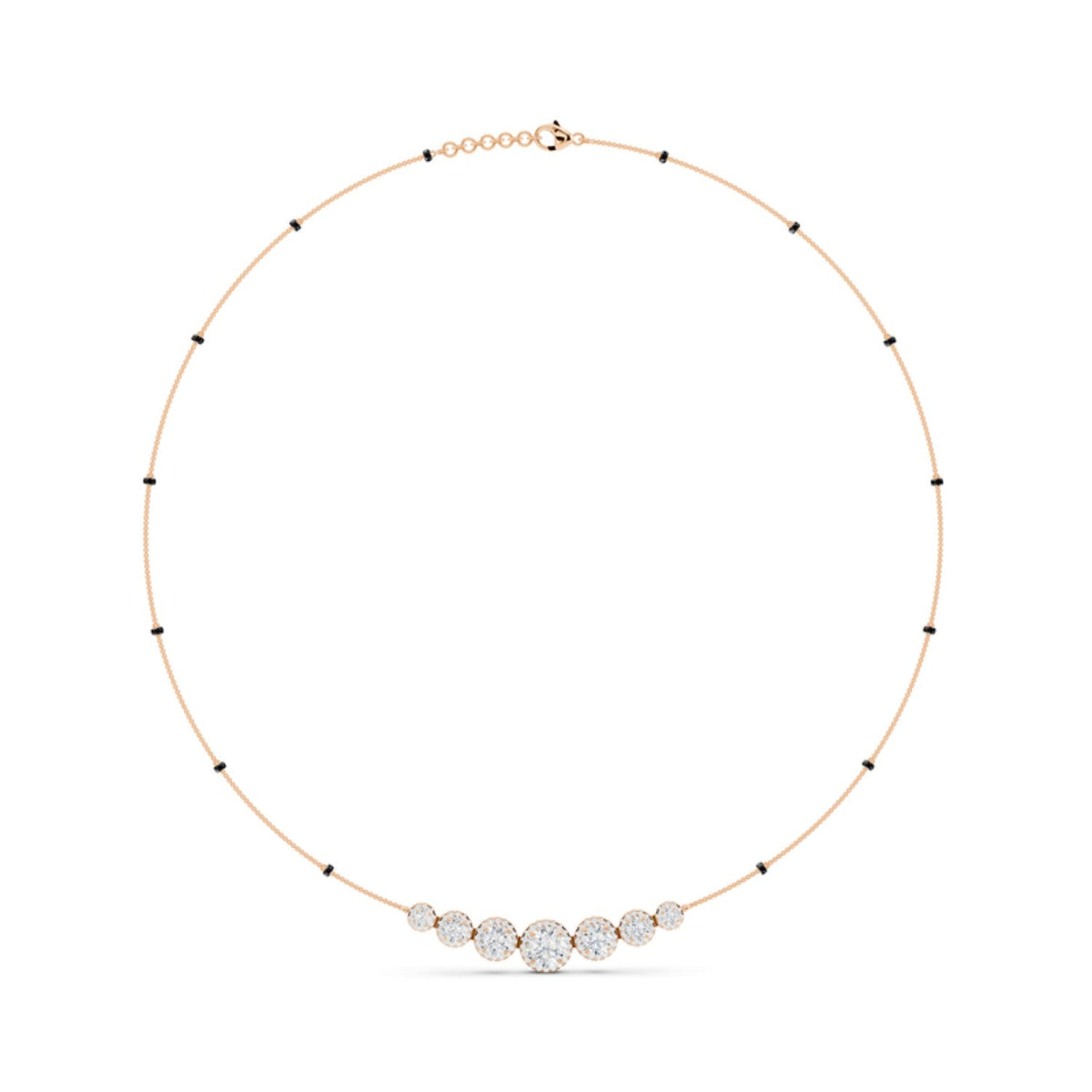 Graduated Halo Diamond Mangalsutra