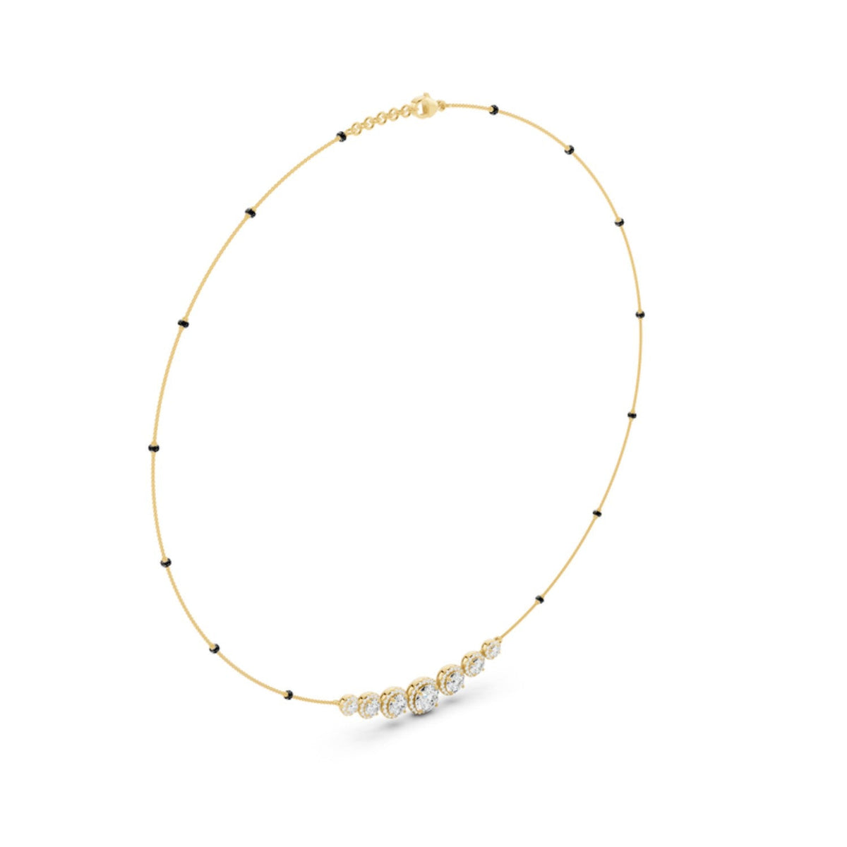 Graduated Halo Diamond Mangalsutra
