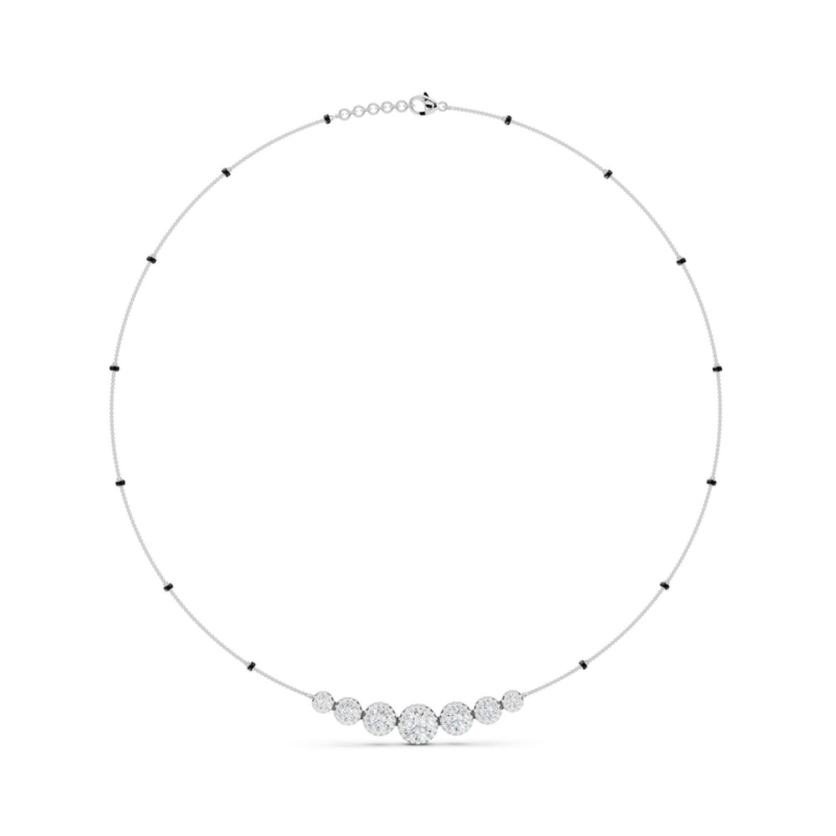 Graduated Halo Diamond Mangalsutra