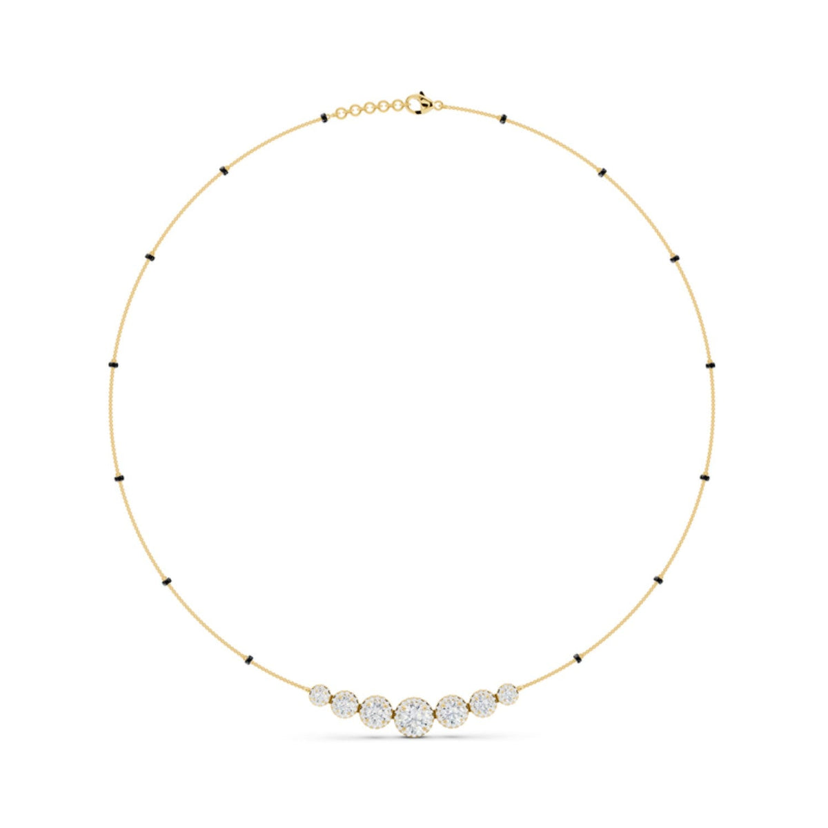 Graduated Halo Diamond Mangalsutra