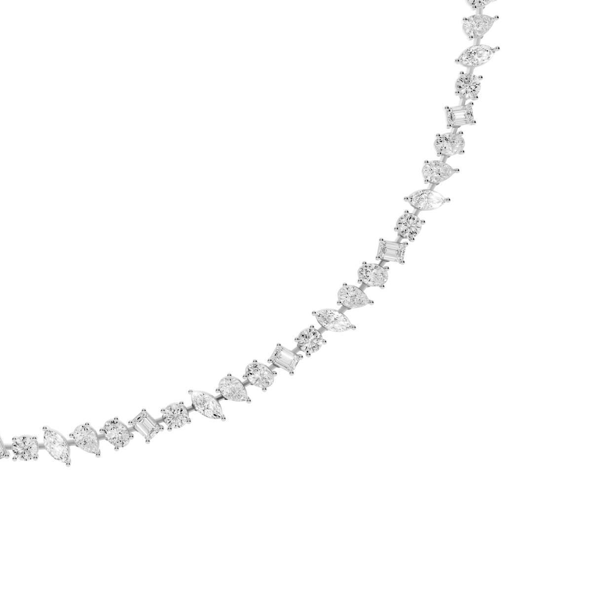 Mixed-Shape Lab-Grown Diamond Collar Necklace