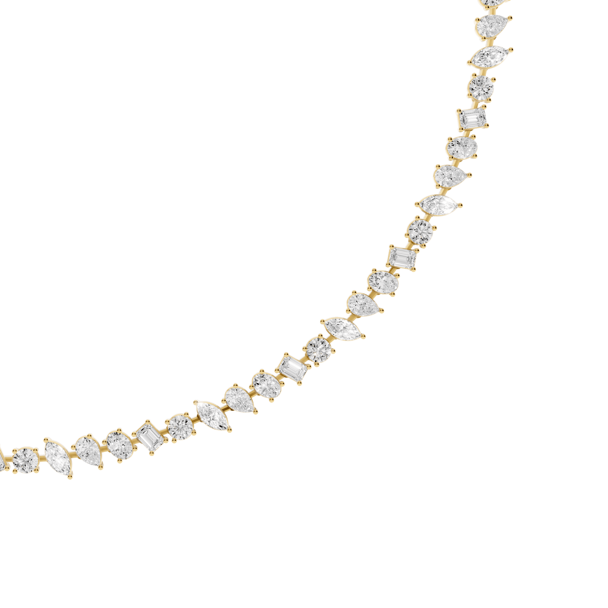 Mixed-Shape Lab-Grown Diamond Collar Necklace