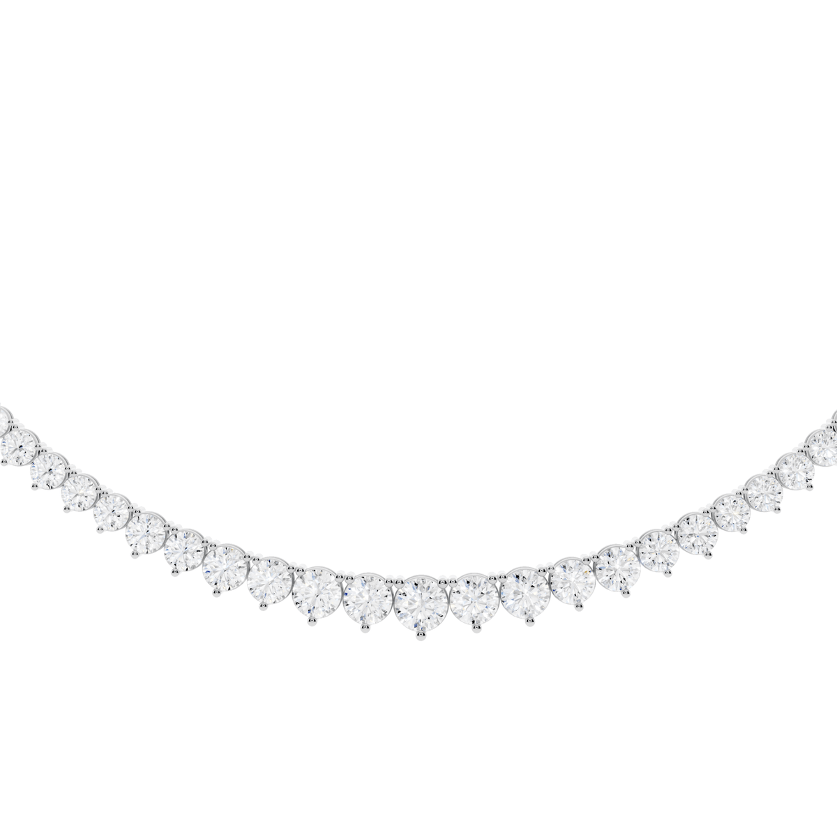 Graduated Lab-Grown Diamond Tennis Necklace