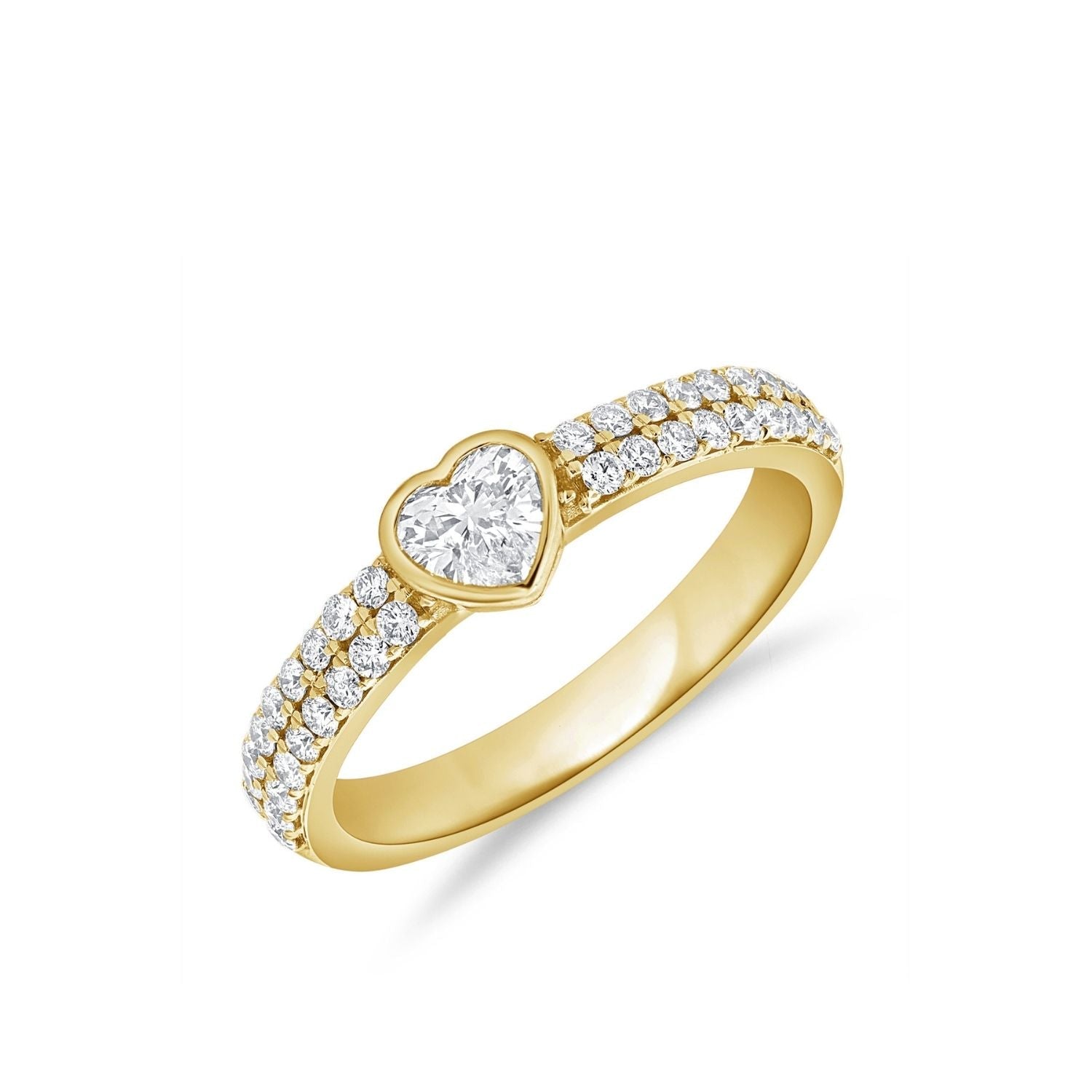 Heart Diamond Bezel Ring