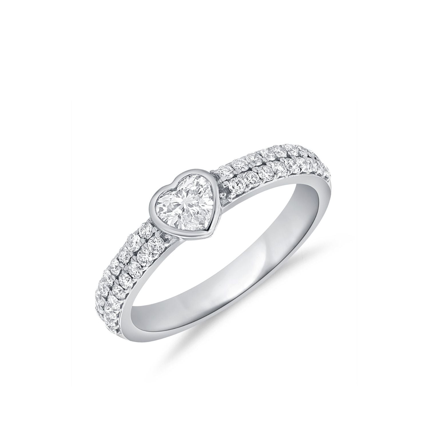 Heart Diamond Bezel Ring