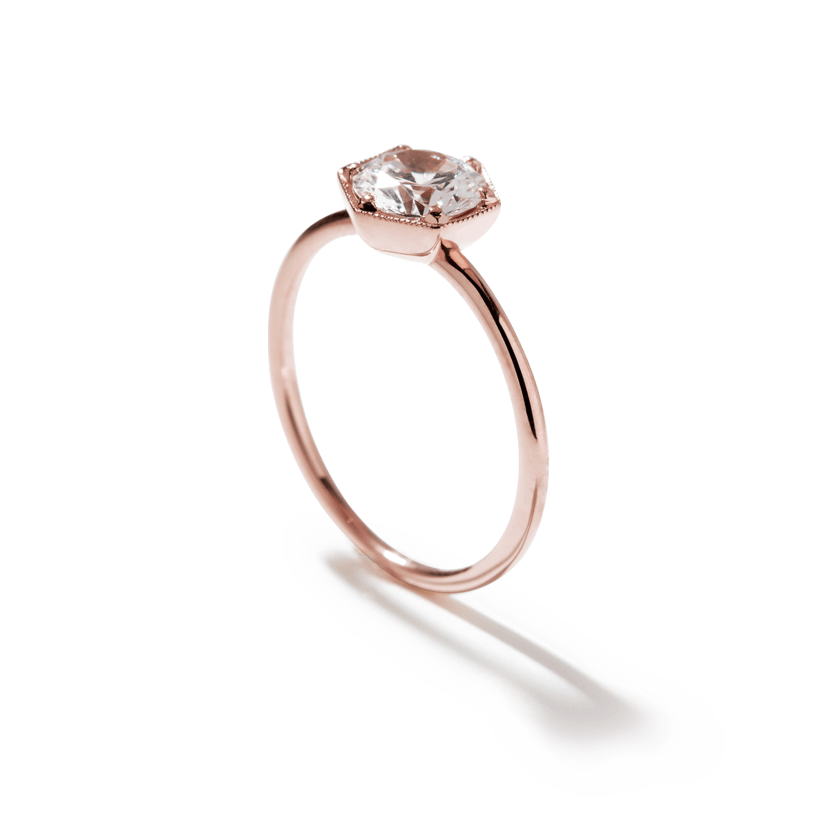 Hexagon - Set Diamond Engagement Ring