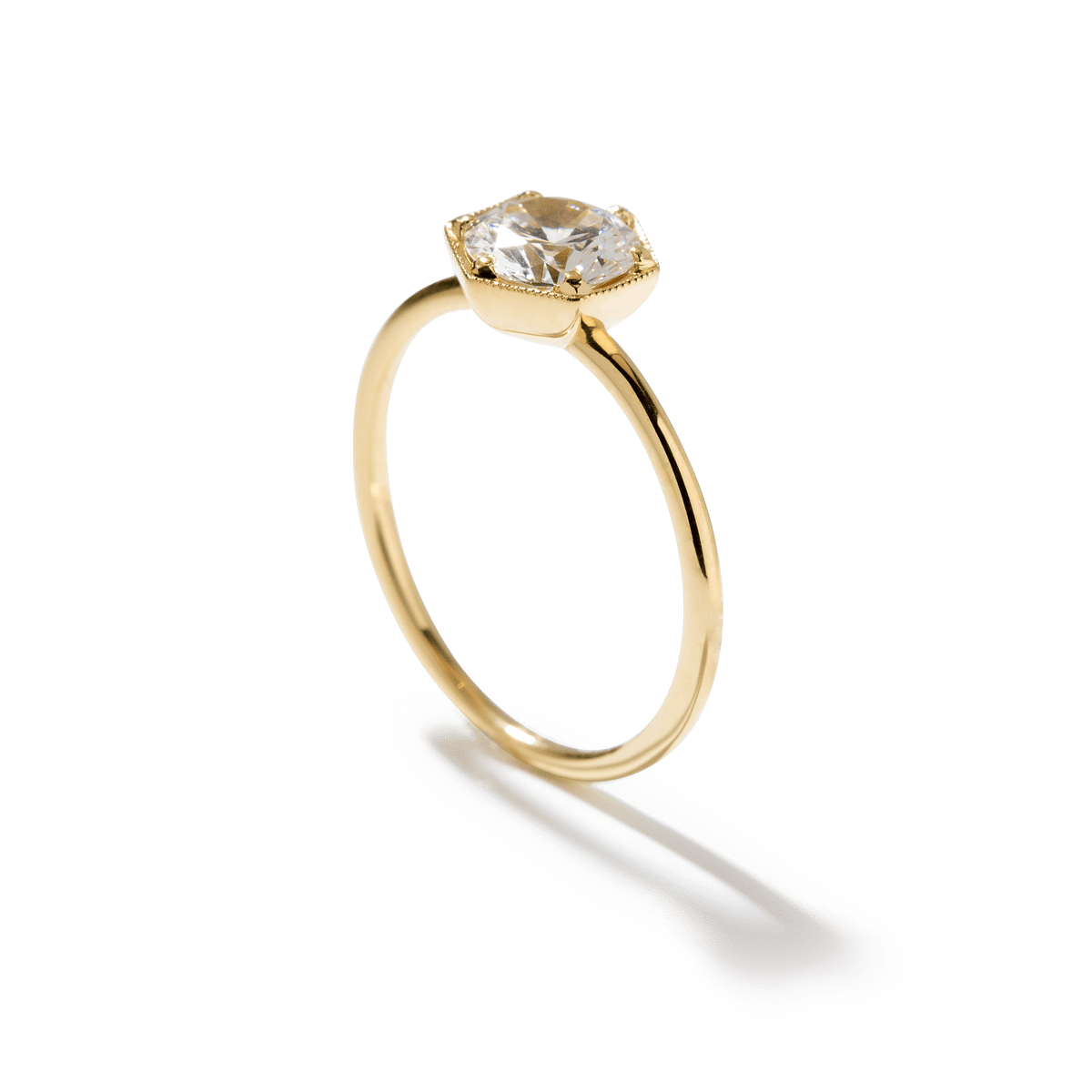Hexagon - Set Diamond Engagement Ring