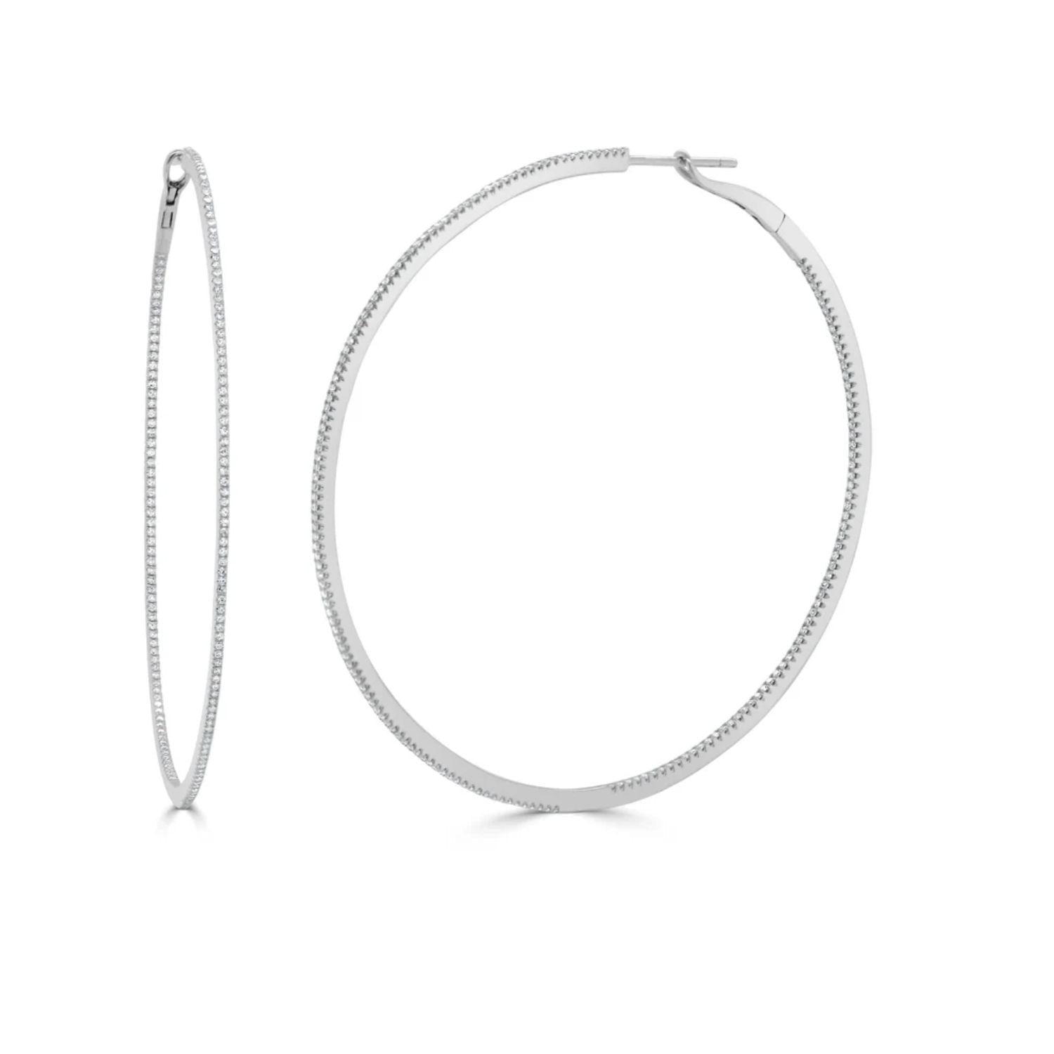 Inside - Out Thin Diamond Hoops