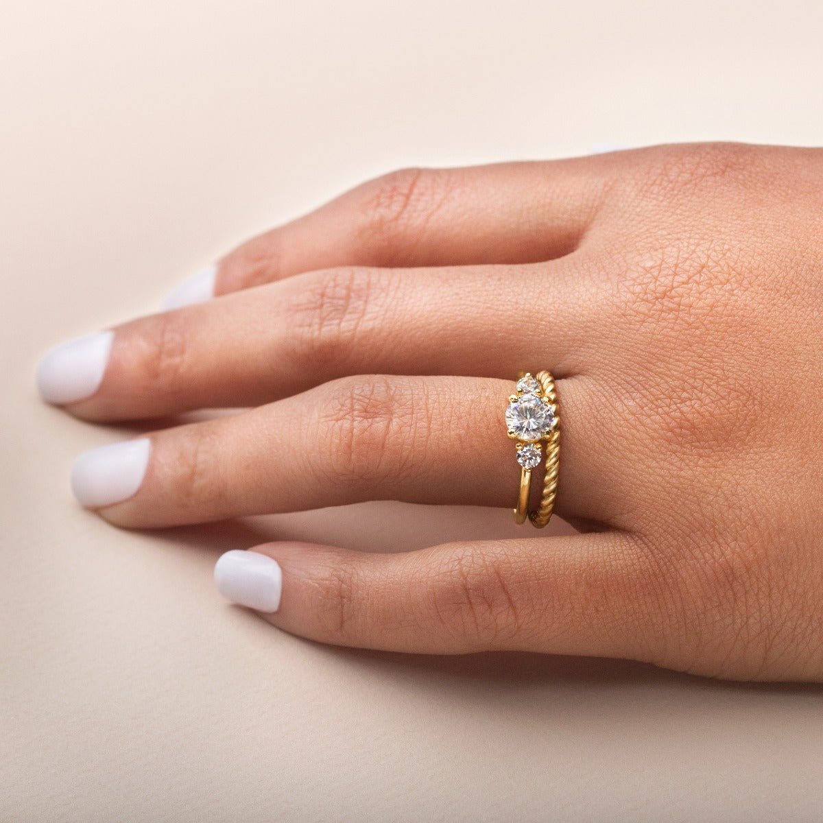 Lab - Grown 3 - Stone Diamond Engagement Ring