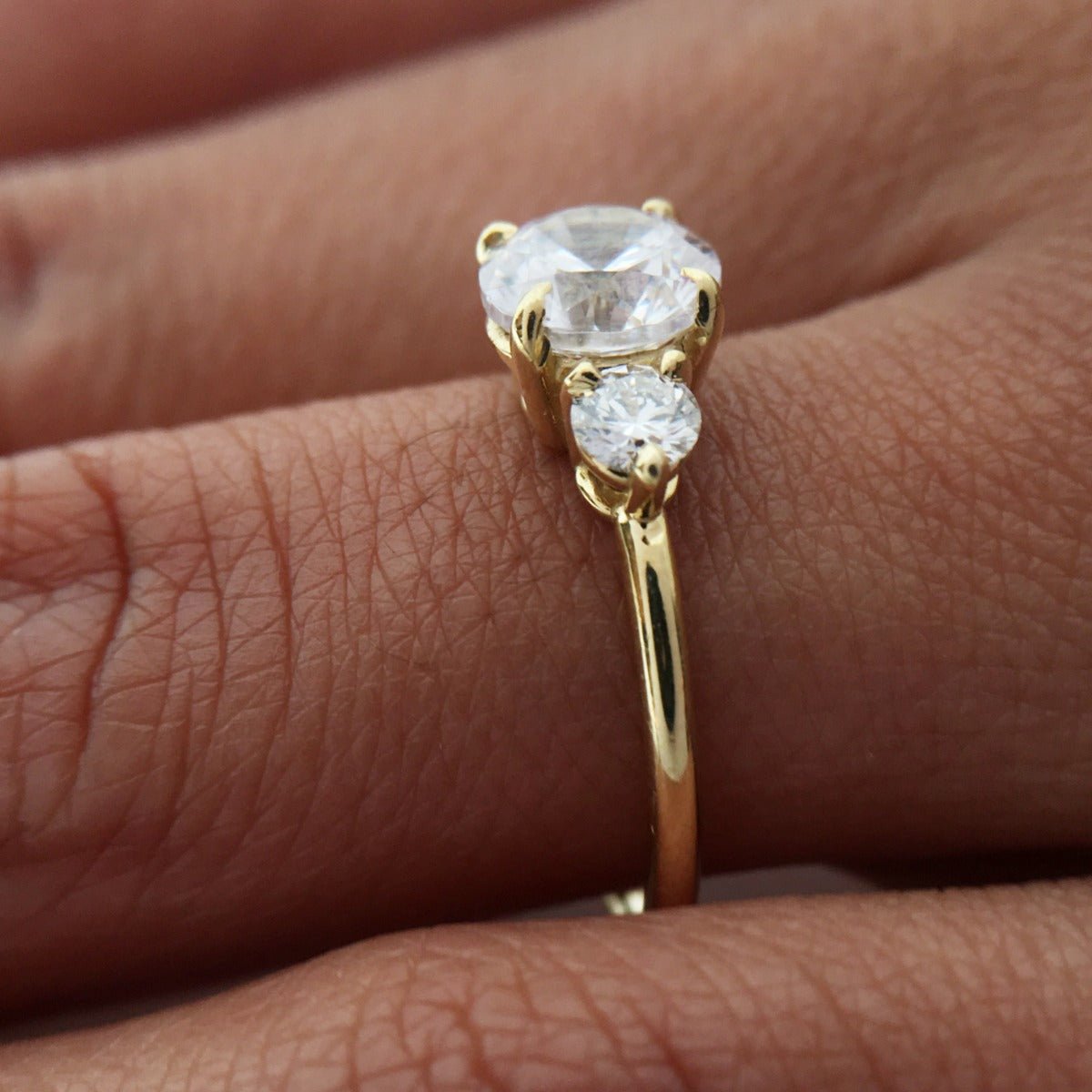 Lab - Grown 3 - Stone Diamond Engagement Ring