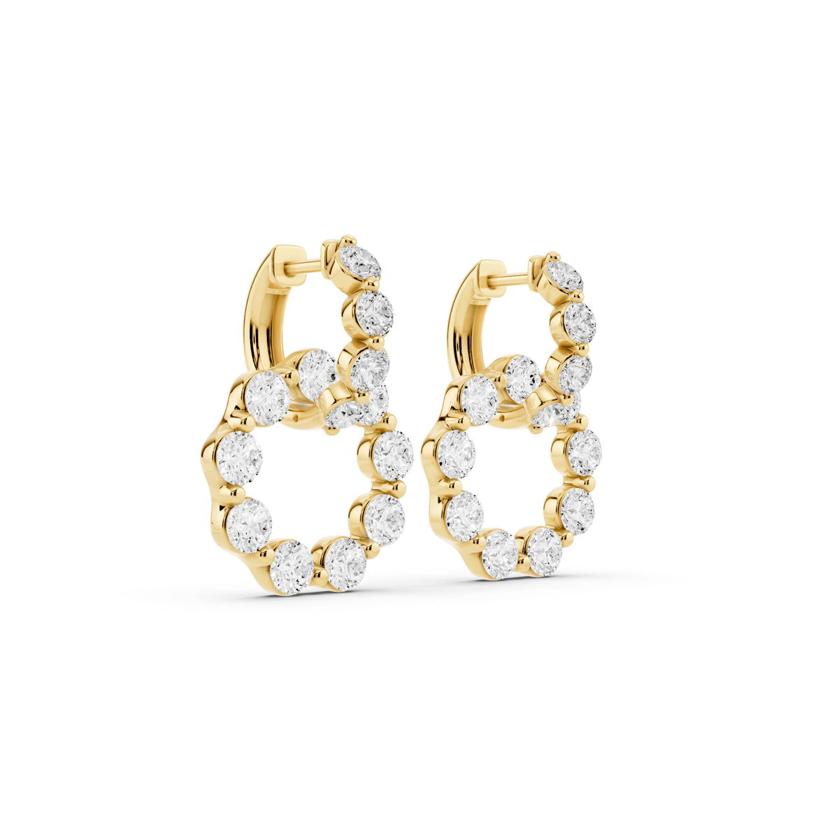 Lab-Grown Diamond Circle Drop Huggie Earrings