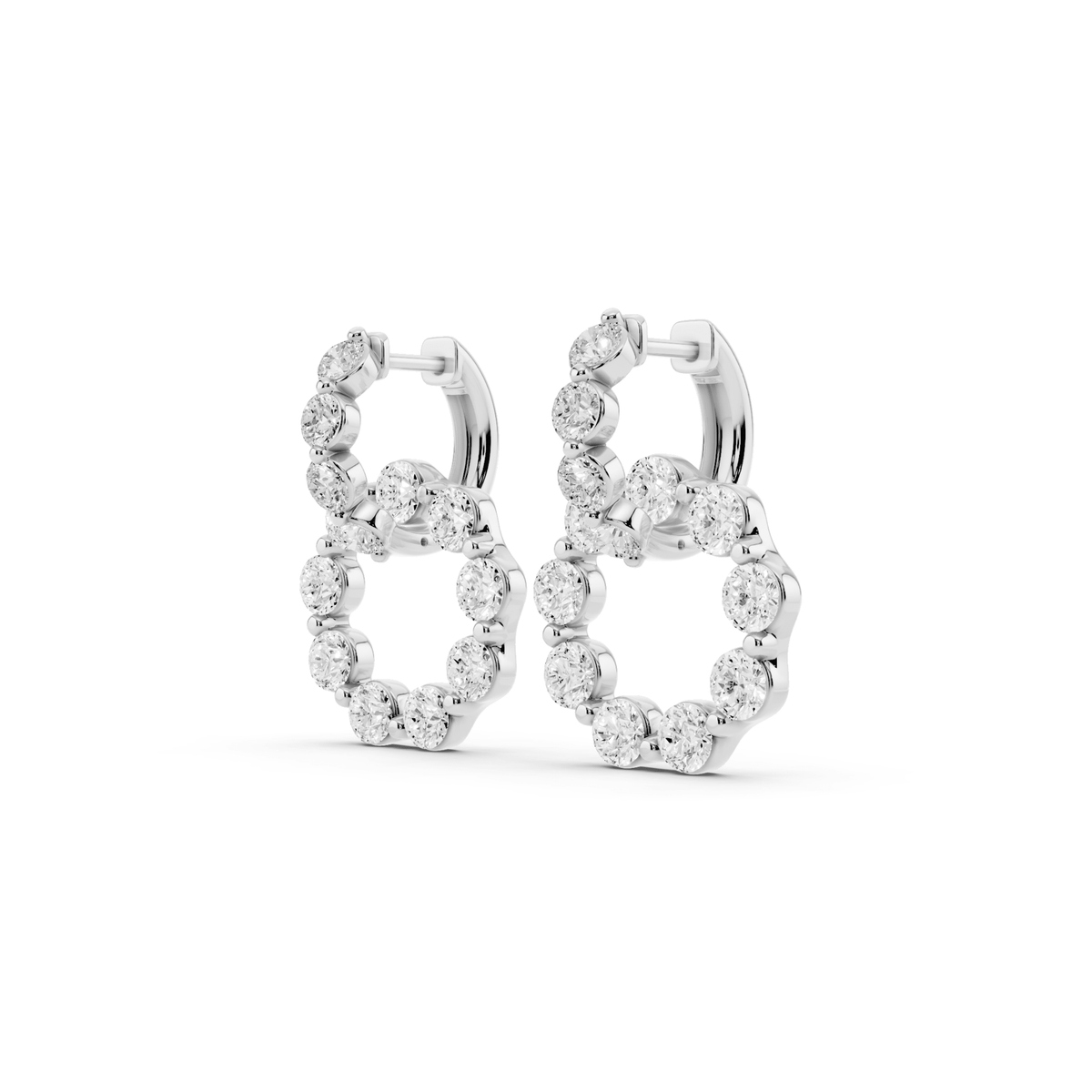 Lab-Grown Diamond Circle Drop Huggie Earrings