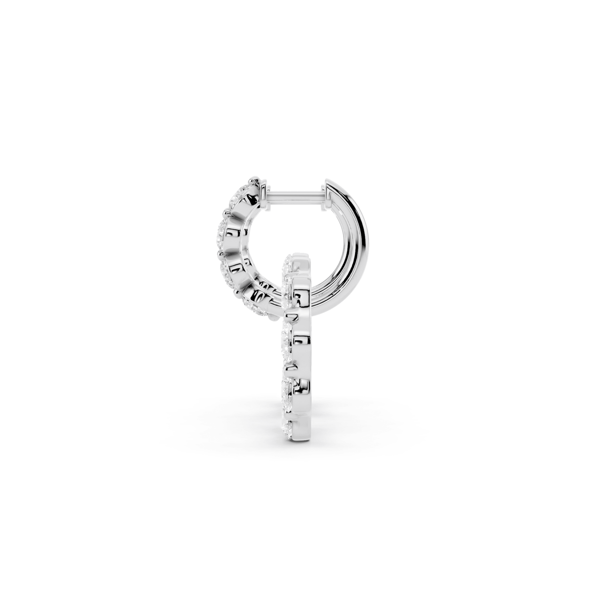Lab-Grown Diamond Circle Drop Huggie Earrings