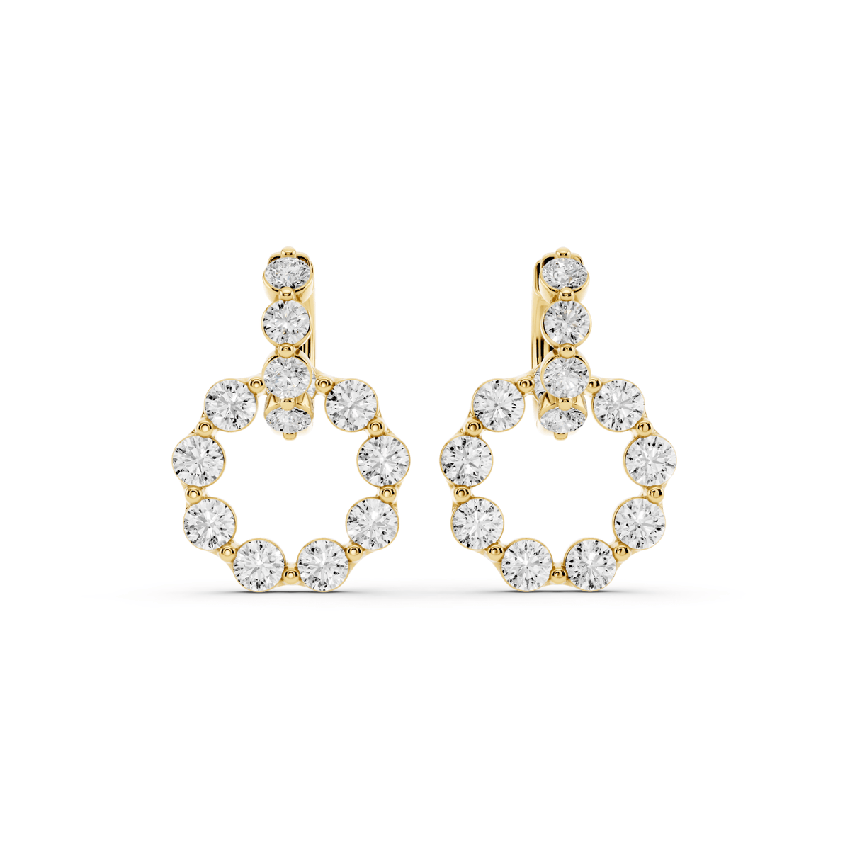 Lab-Grown Diamond Circle Drop Huggie Earrings