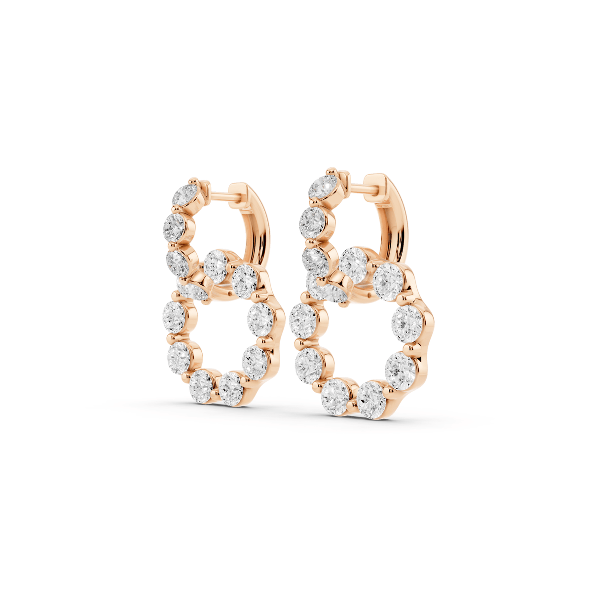 Lab-Grown Diamond Circle Drop Huggie Earrings