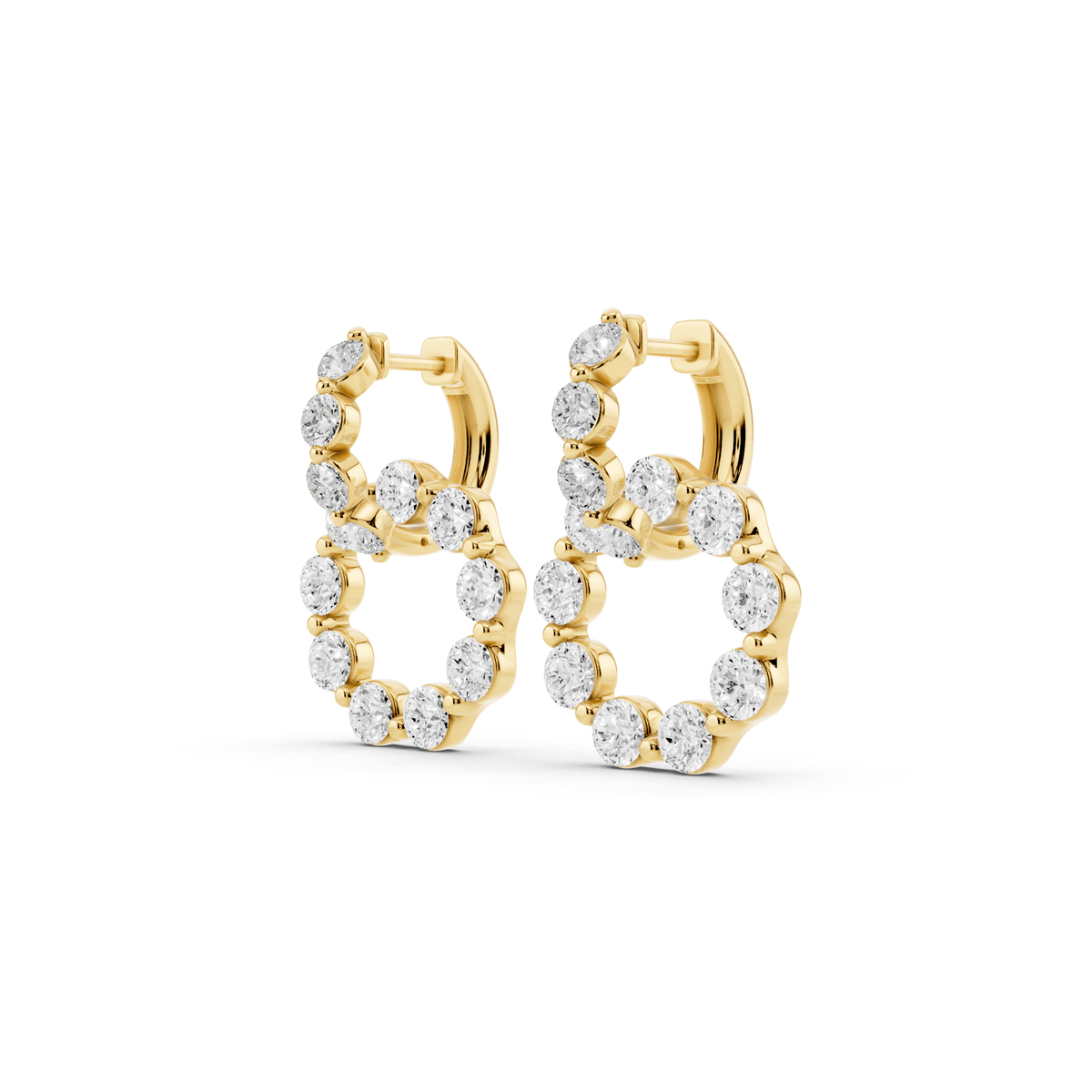 Lab-Grown Diamond Circle Drop Huggie Earrings