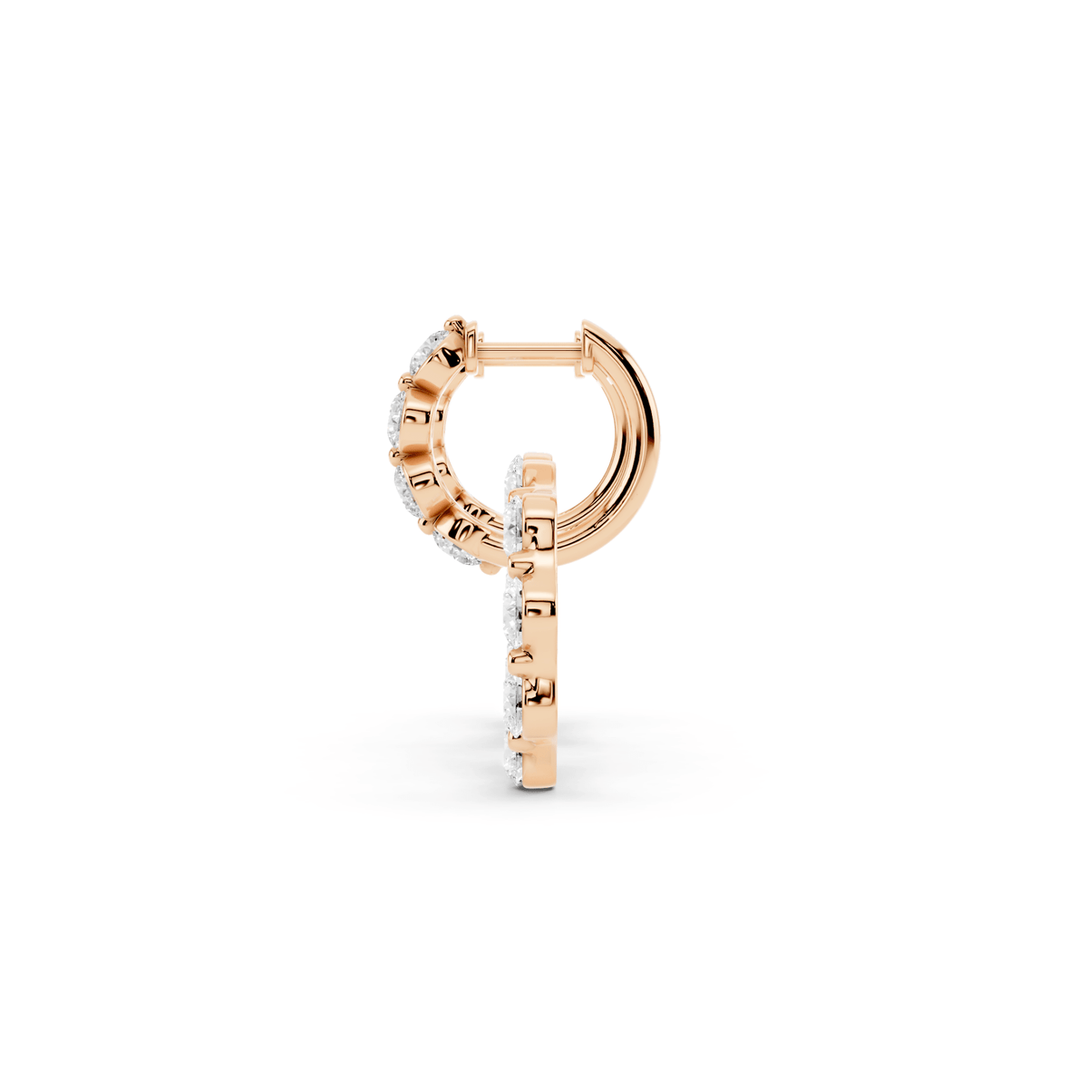 Lab-Grown Diamond Circle Drop Huggie Earrings