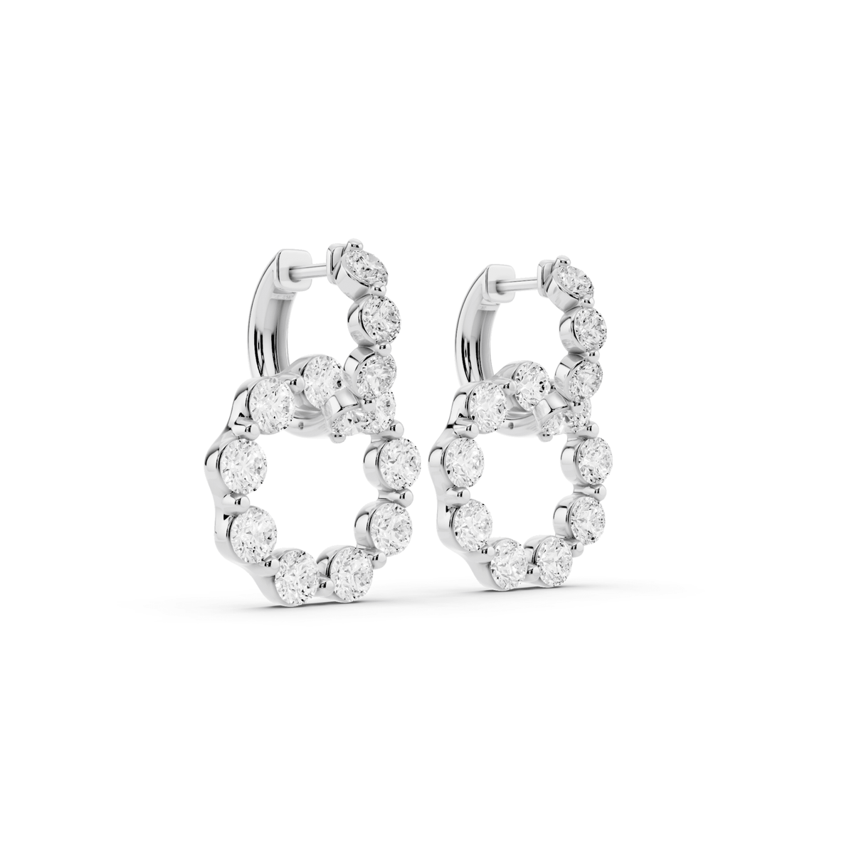 Lab-Grown Diamond Circle Drop Huggie Earrings