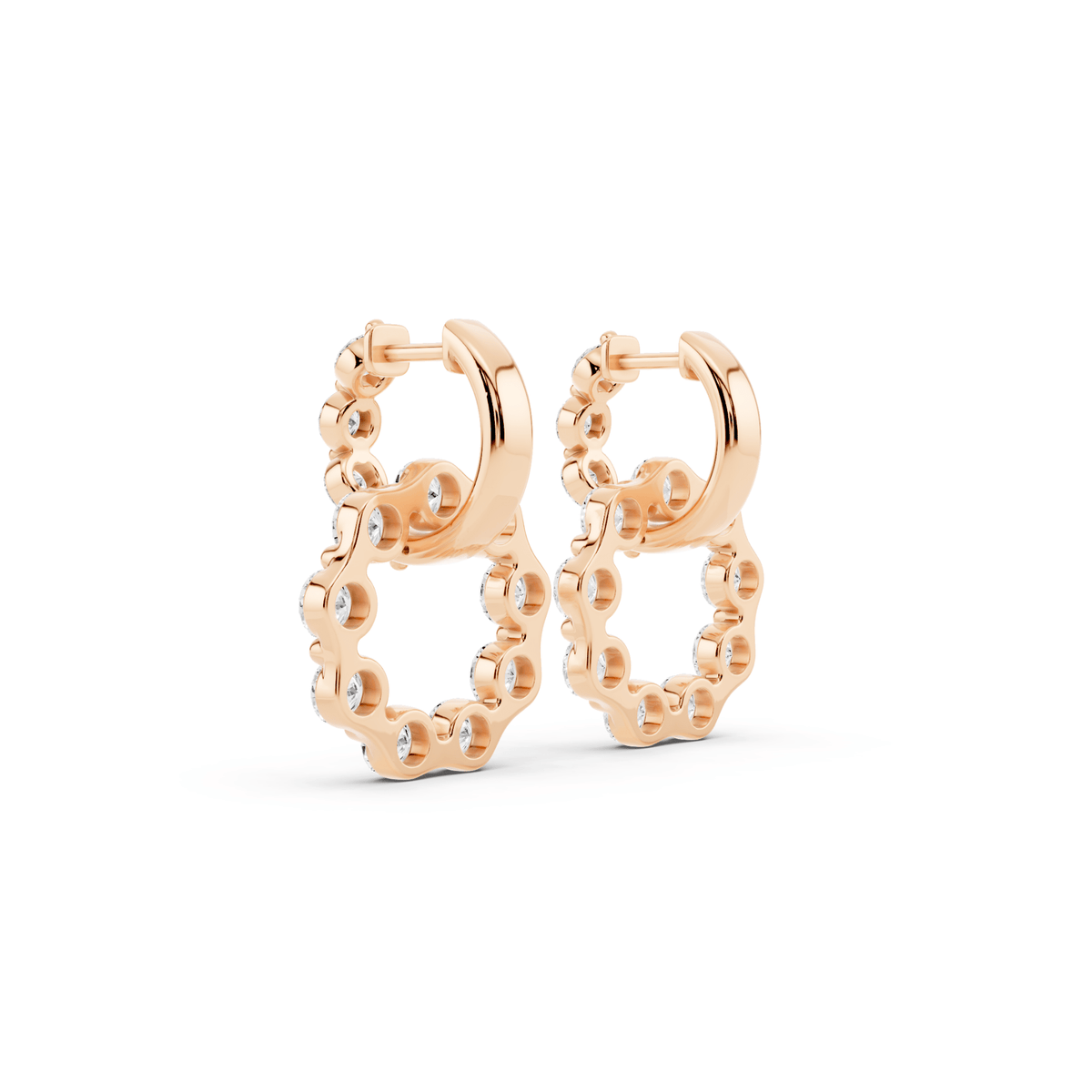 Lab-Grown Diamond Circle Drop Huggie Earrings