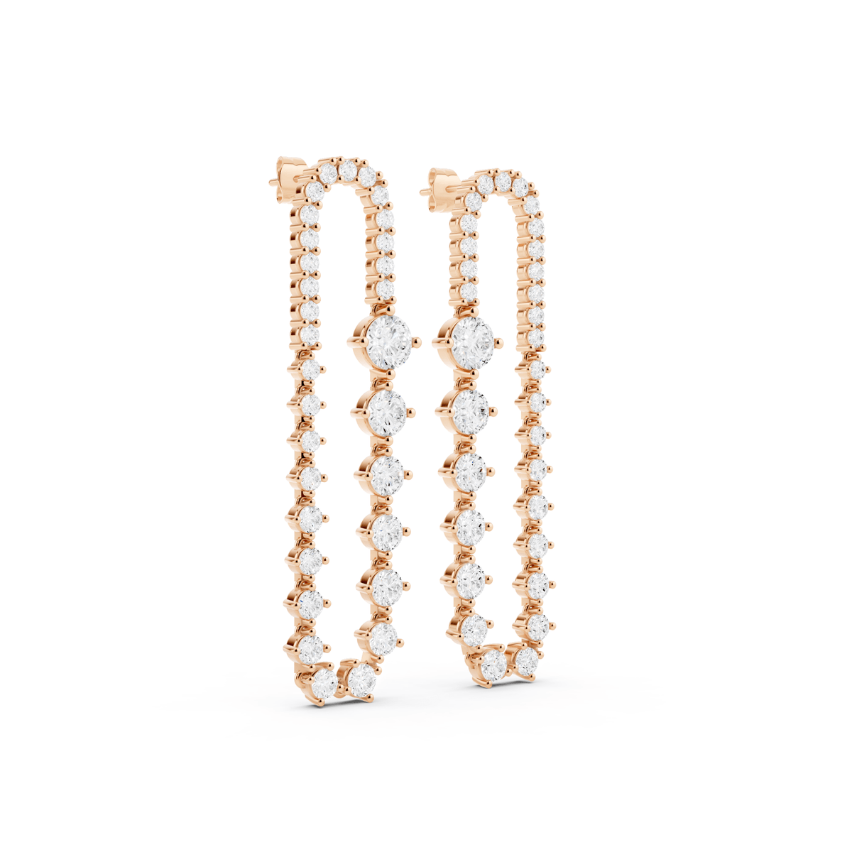 Long Lab-Grown Diamond Loop Drop Earrings