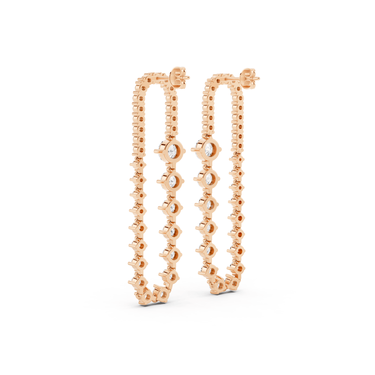 Long Lab-Grown Diamond Loop Drop Earrings