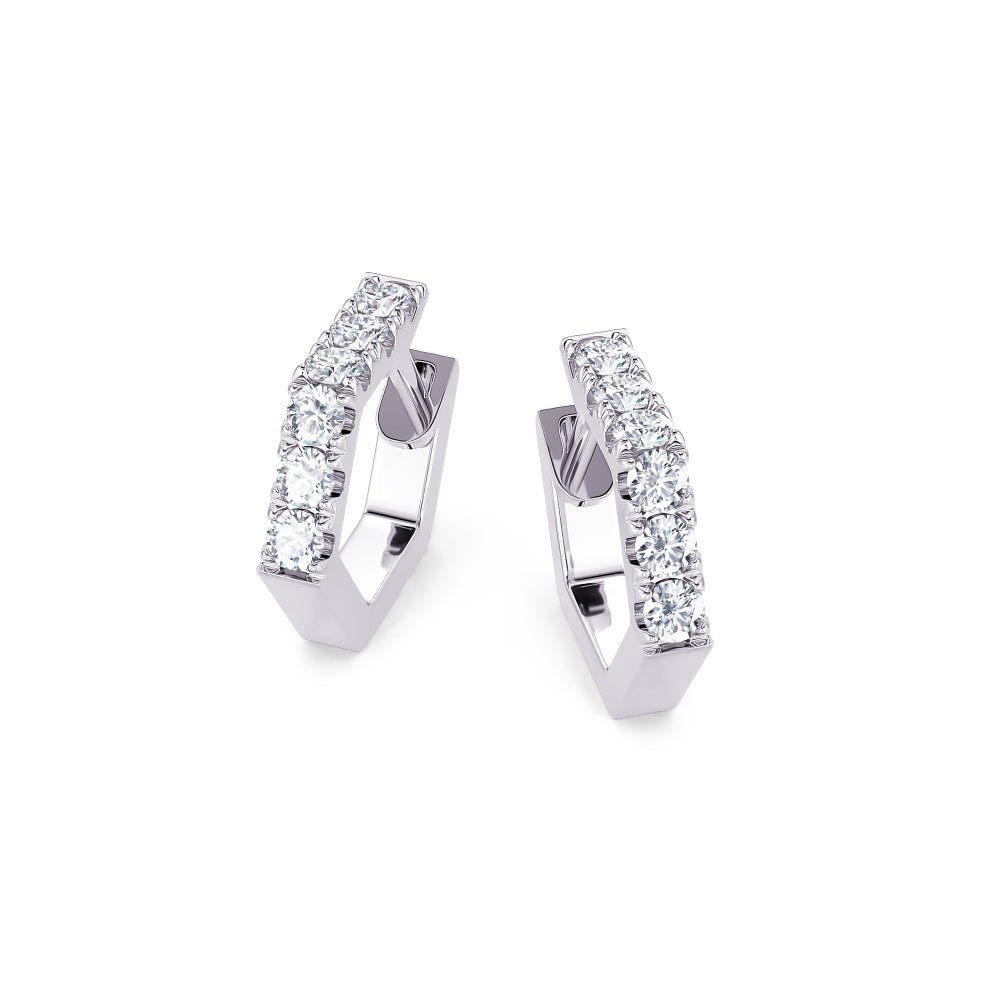 Luxe Edge Diamond Huggie Earrings