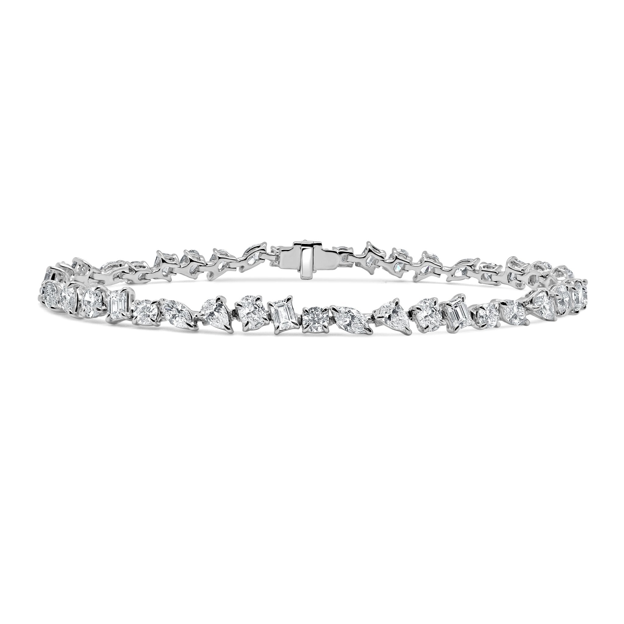 Mixed Fancy Shape Round Diamond Bracelet