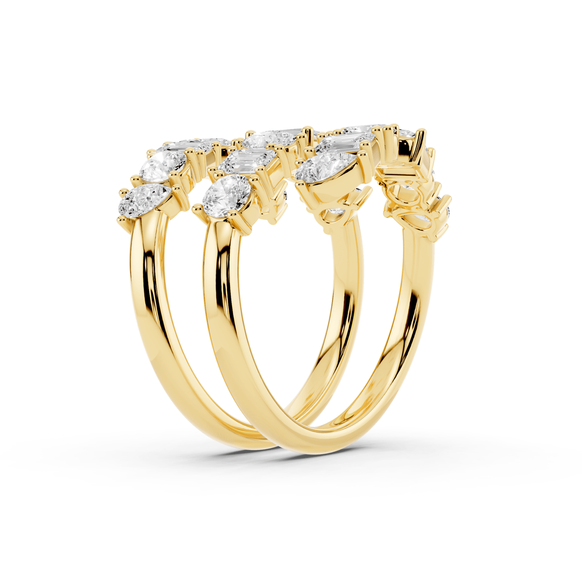 Mixed-Shape Lab-Grown Diamond Wrap Ring