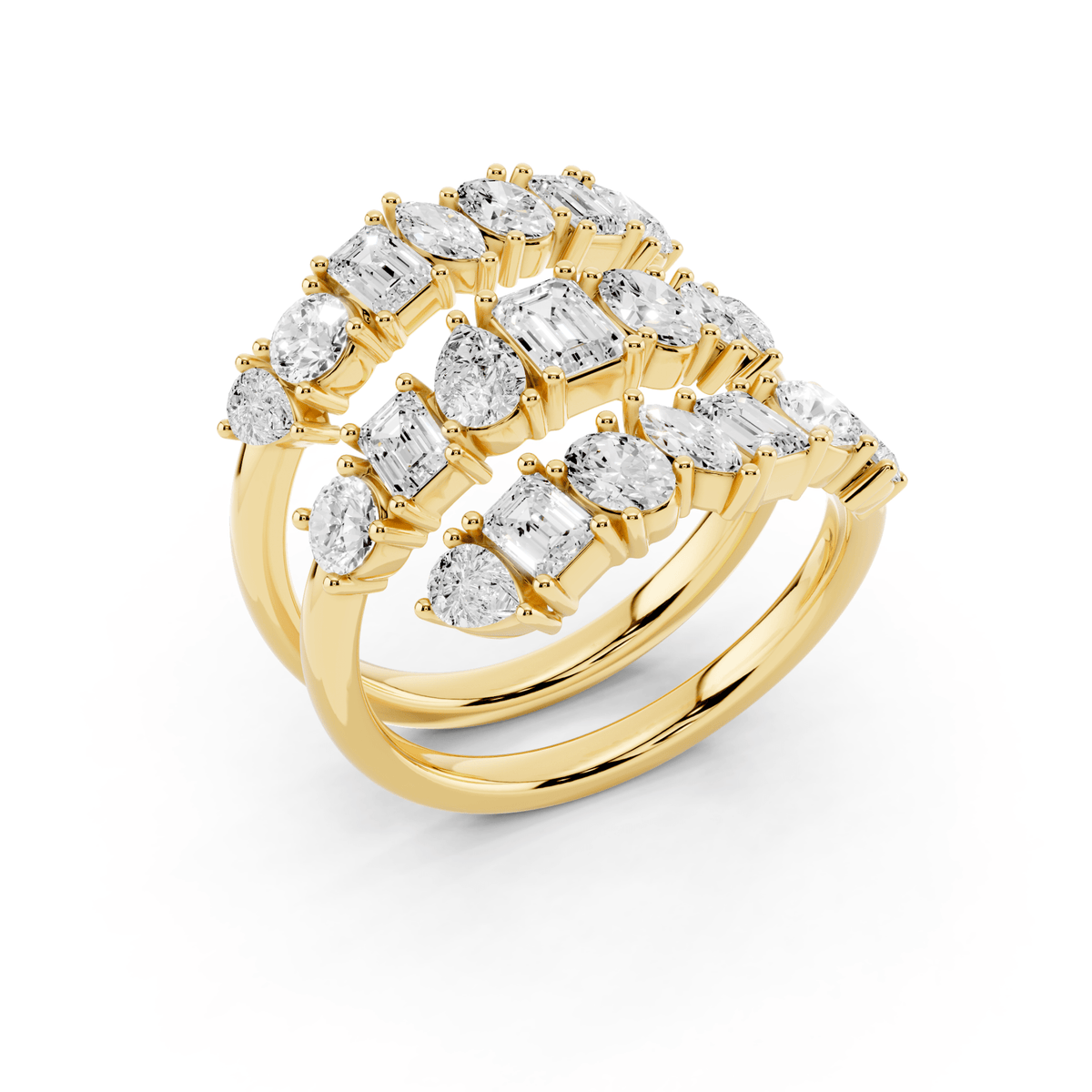Mixed-Shape Lab-Grown Diamond Wrap Ring