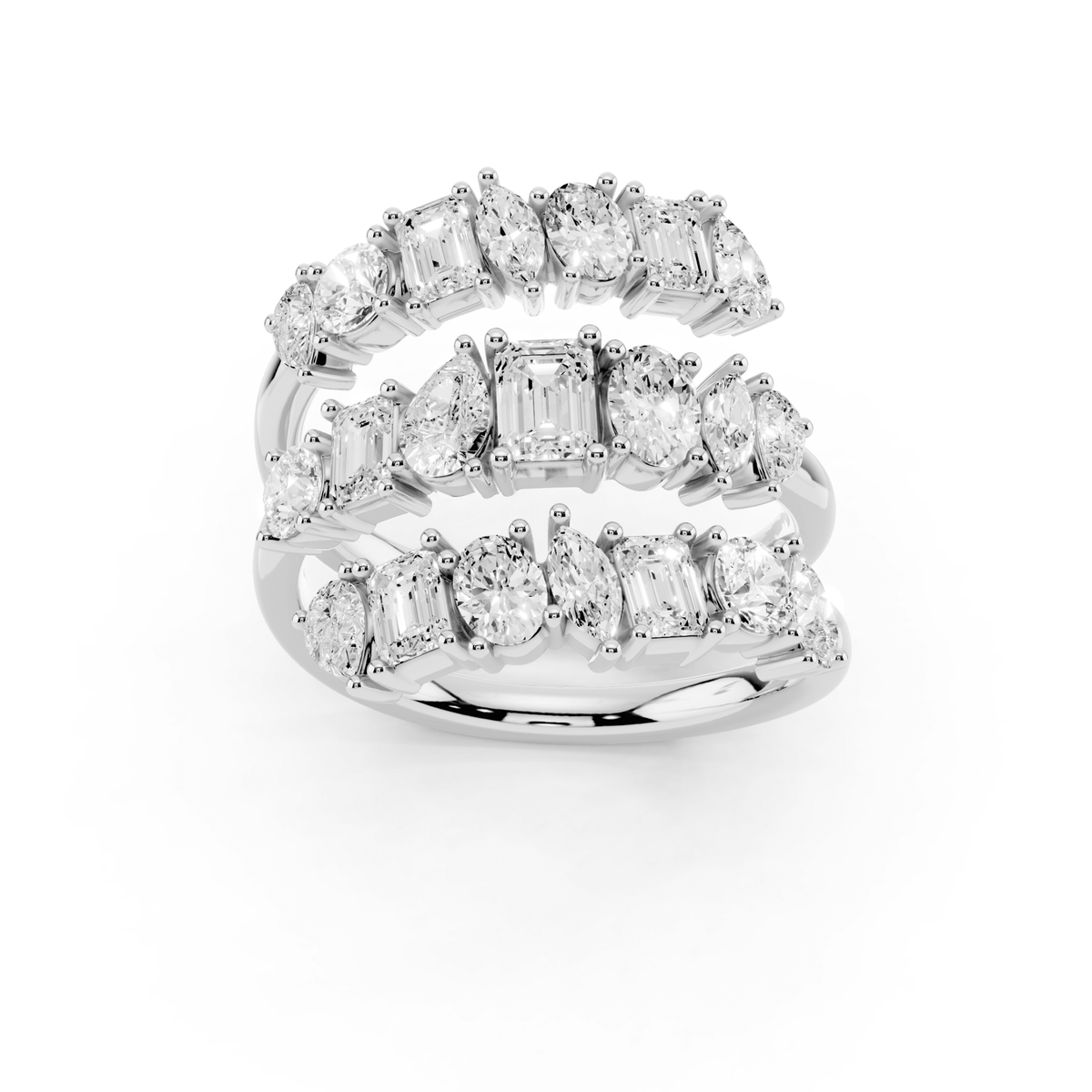 Mixed-Shape Lab-Grown Diamond Wrap Ring