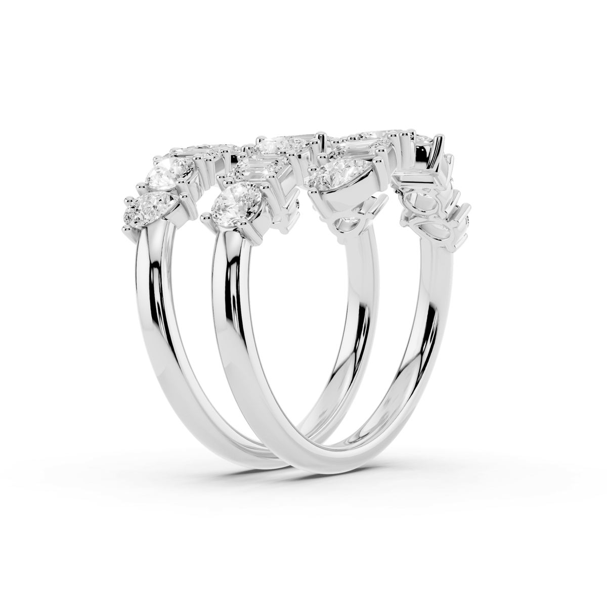 Mixed-Shape Lab-Grown Diamond Wrap Ring